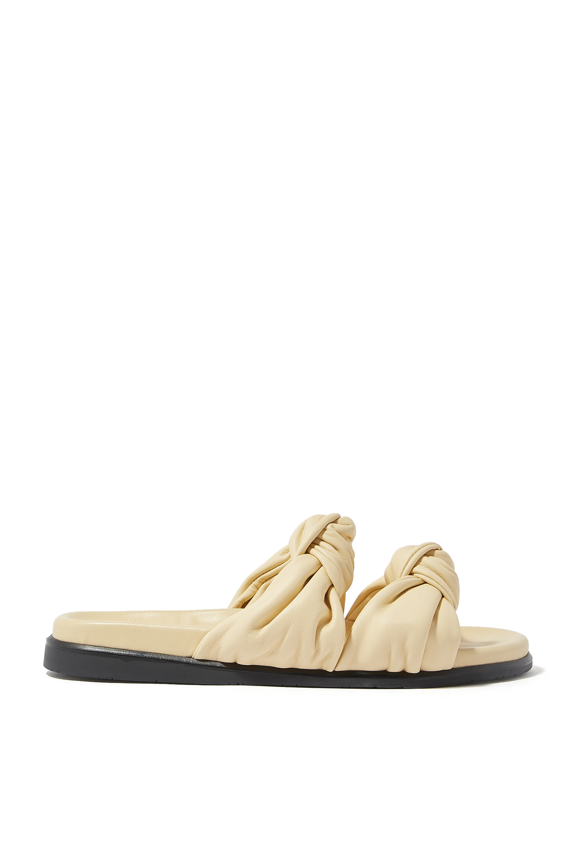 Tye Flat Leather Slides