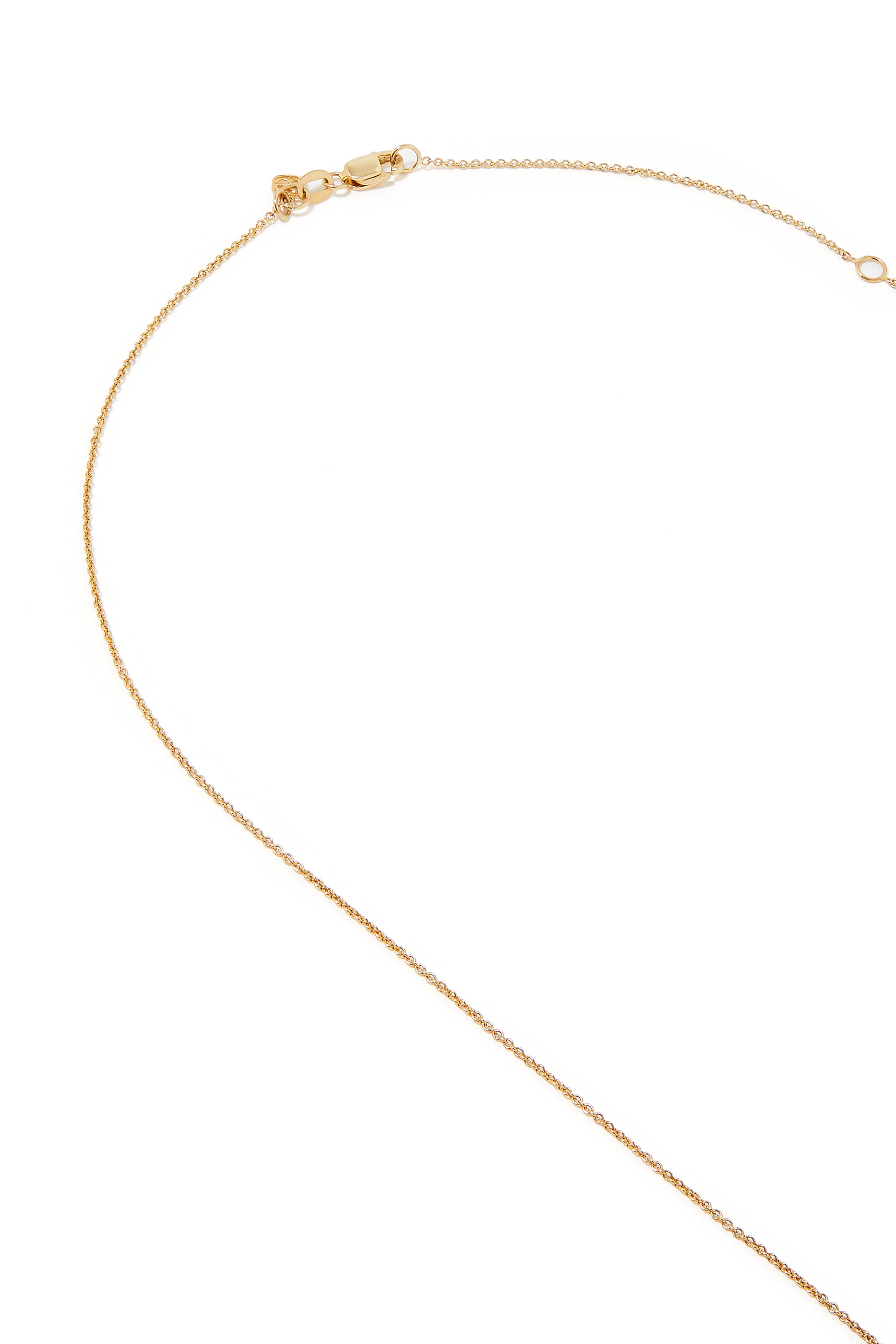 Evil Eye Charm Necklace, 14K Yellow Gold & Diamonds