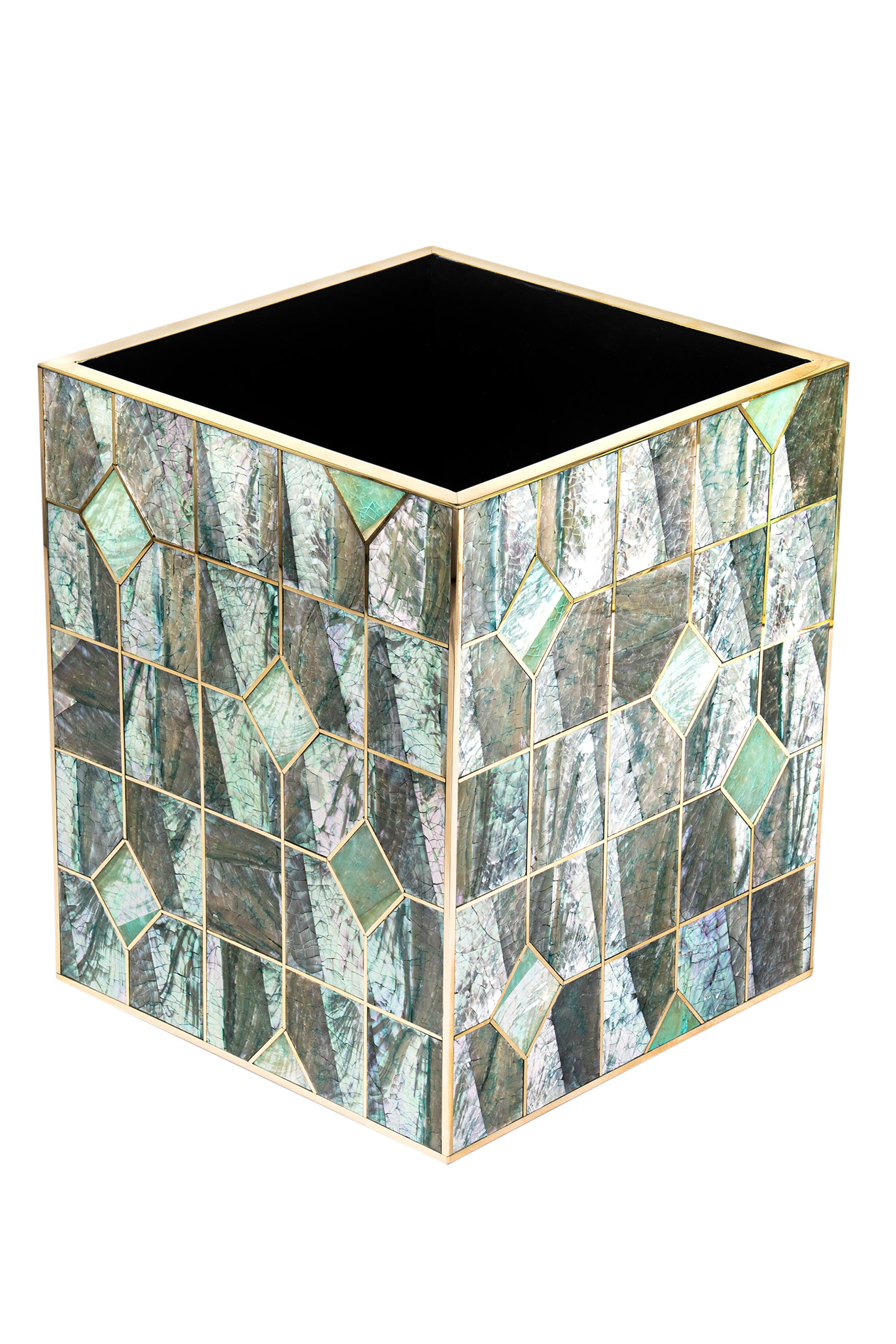 Crackled Abalone Shell Waste Bin