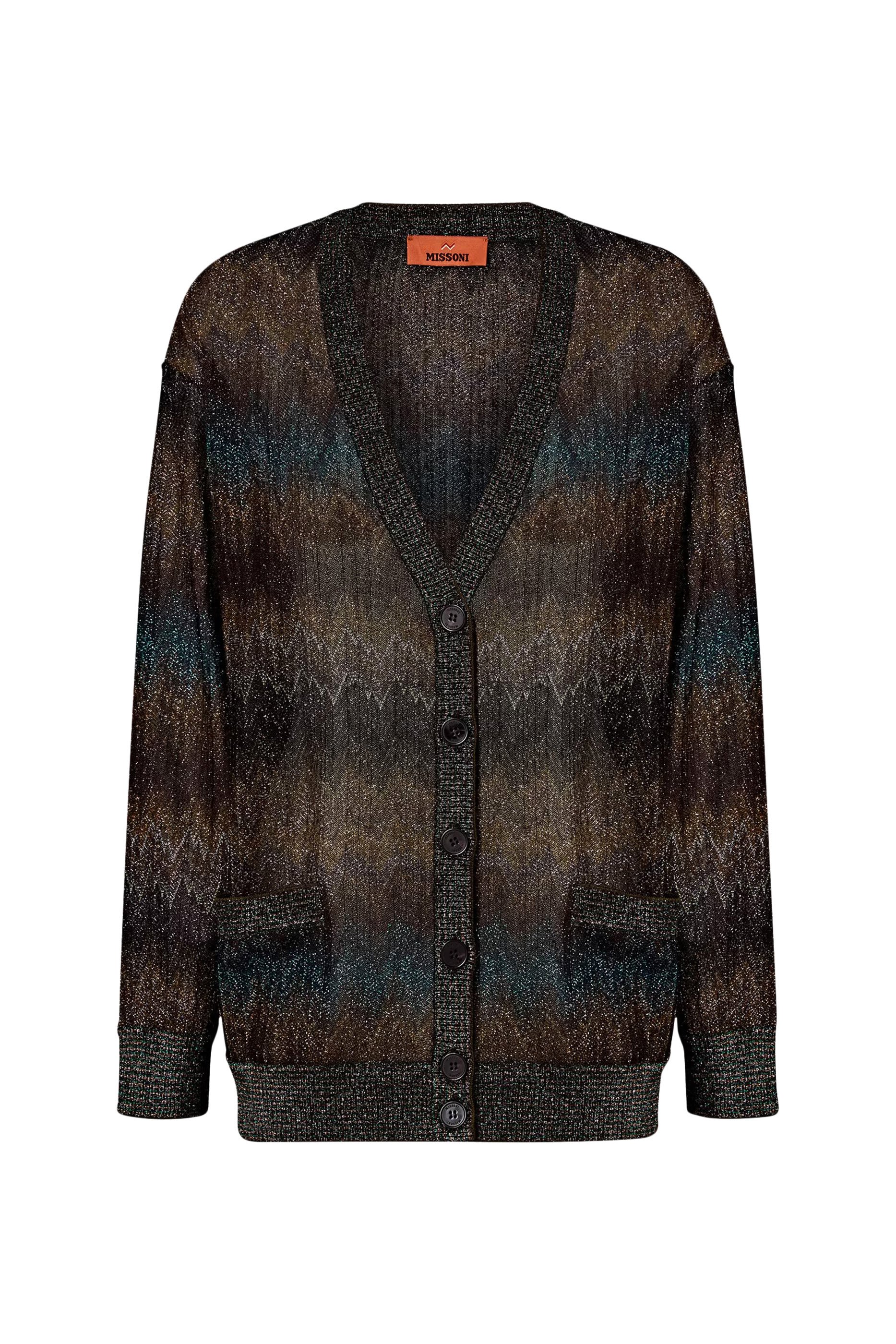 Snake-Pattern Oversized Cardigan 