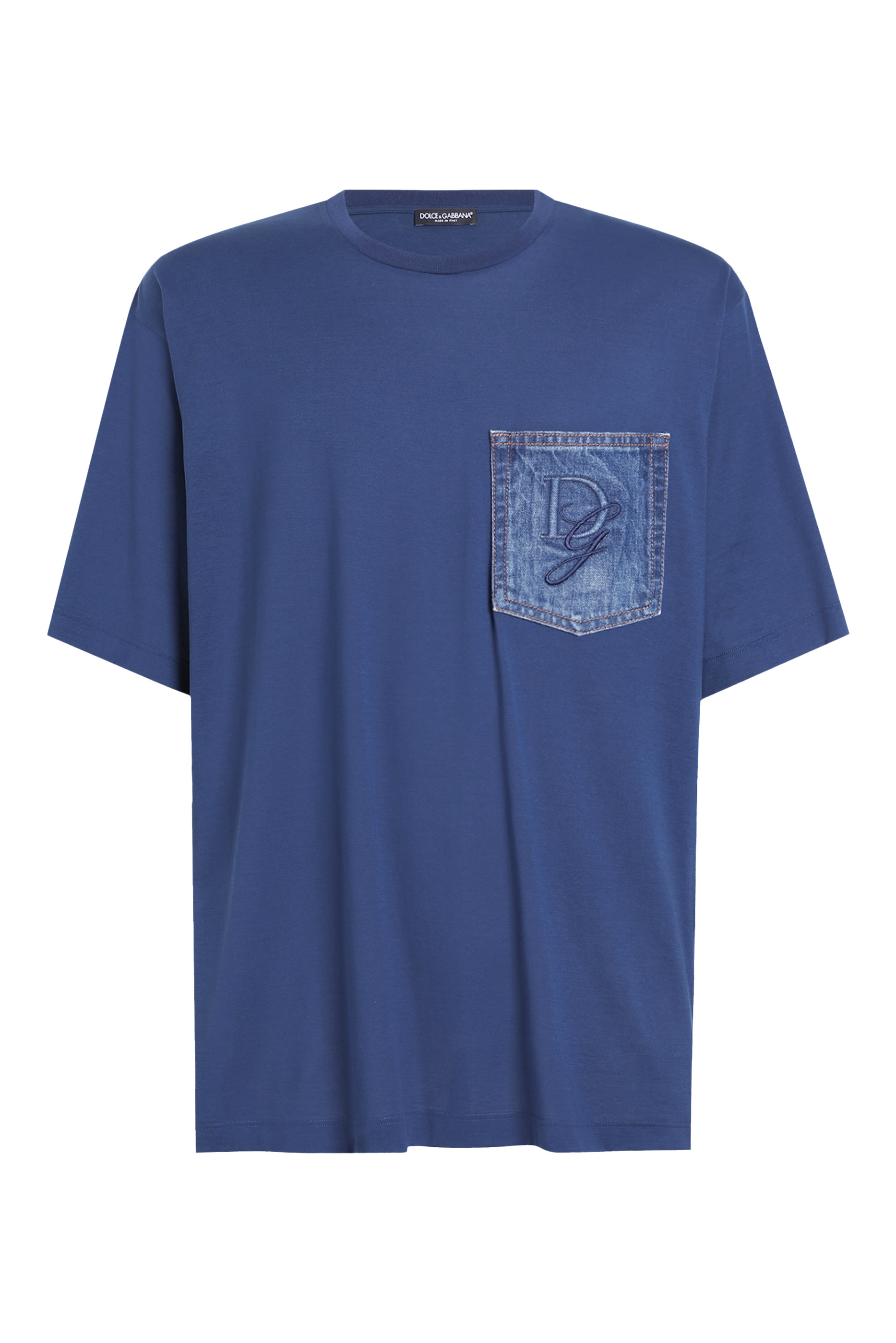 Breast Pocket & Logo Embroidery Cotton T-shirt