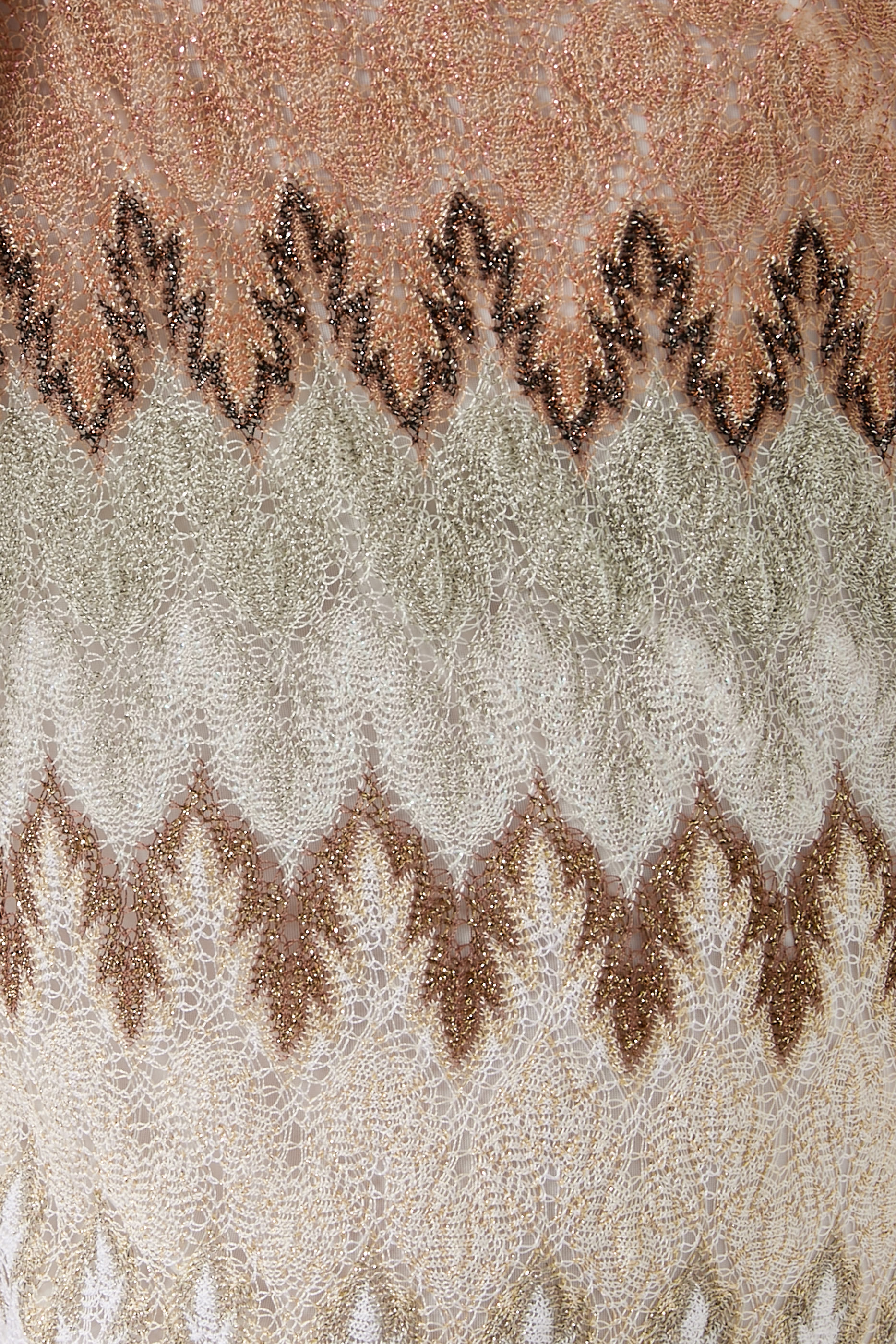Pine-Shaped Zigzag Laced Raschel Trousers