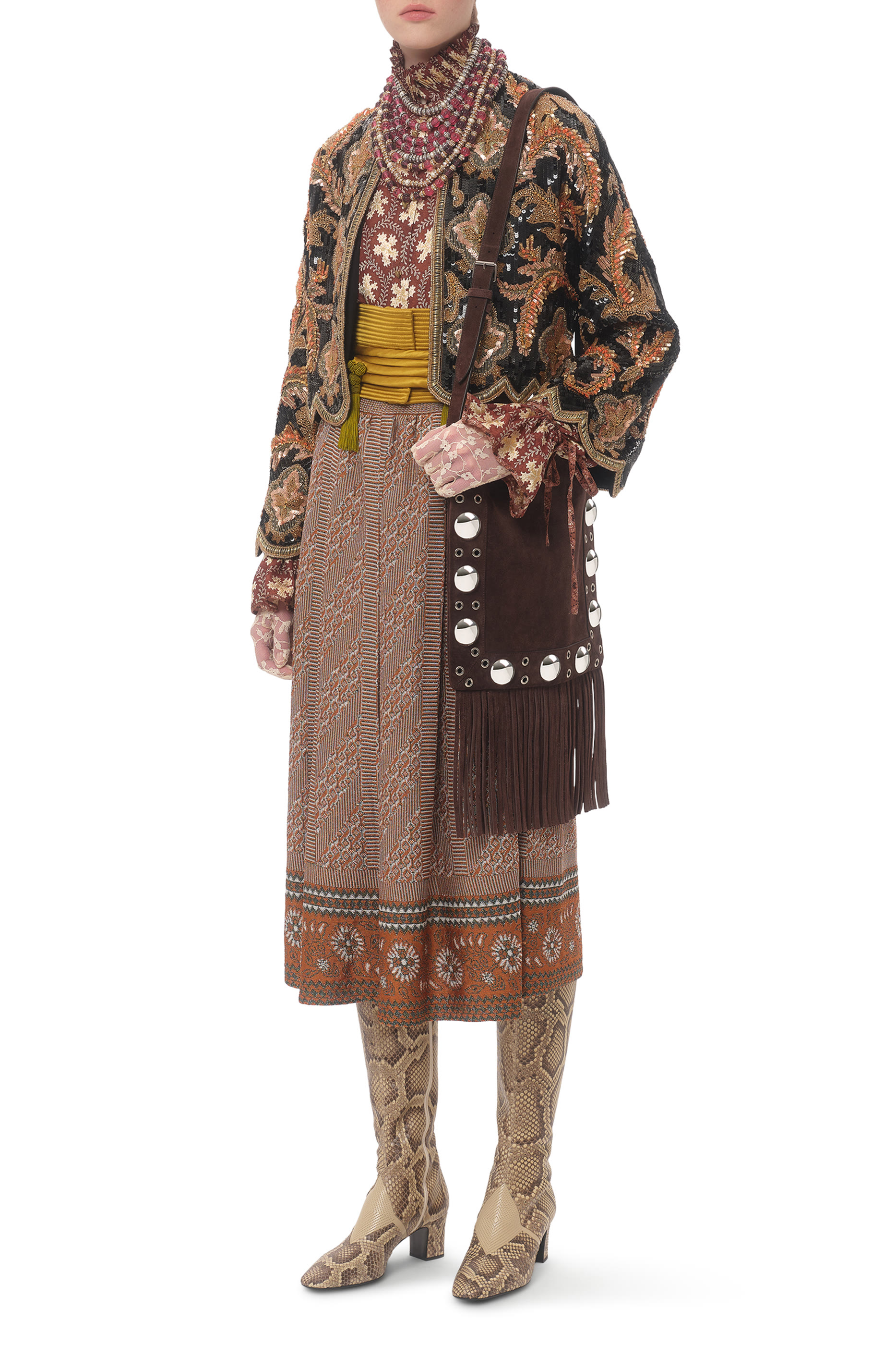 Nellcôte Suede Shoulder Bag with Fringes