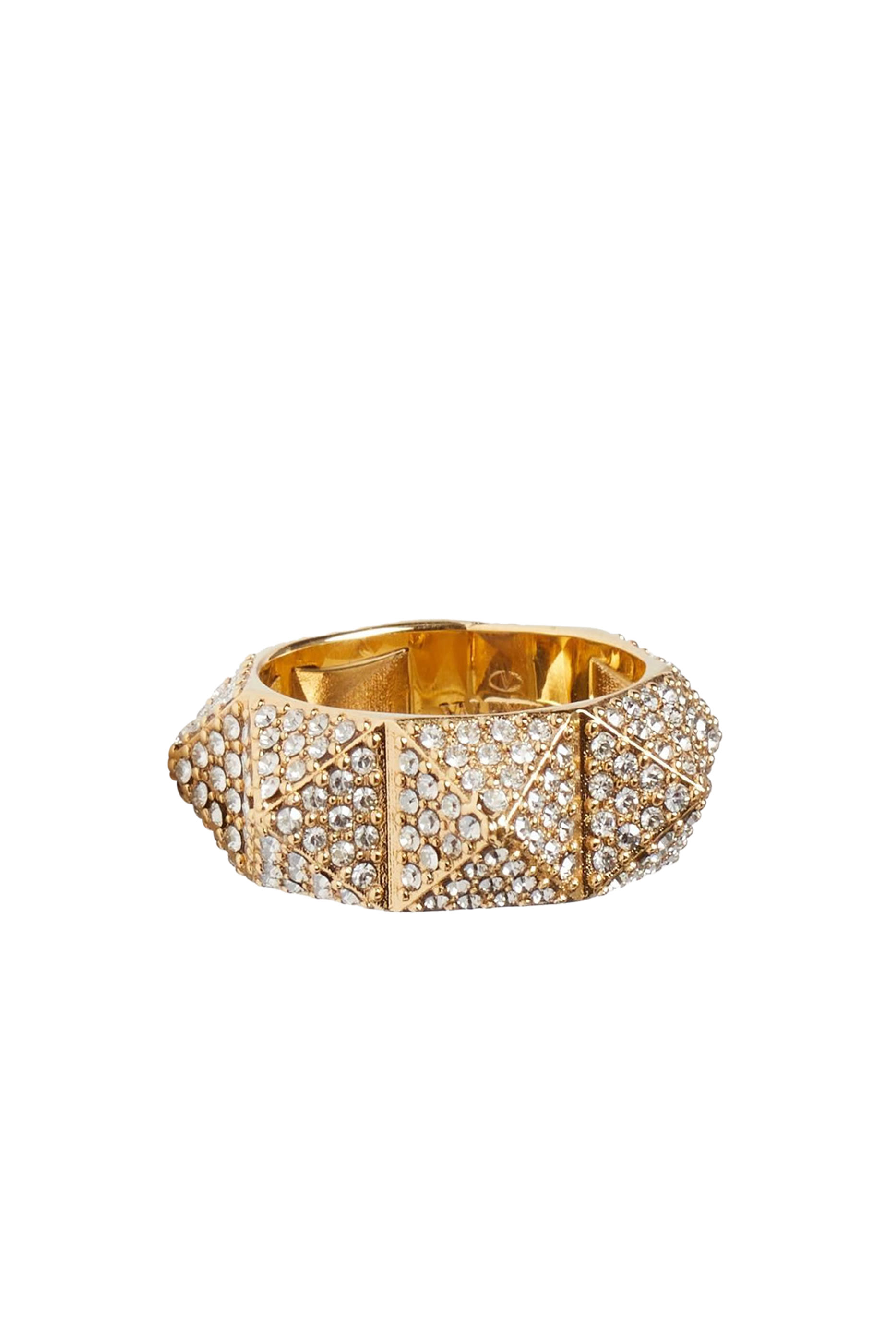 Metal Rockstud Ring With Swarovski&reg; Crystals