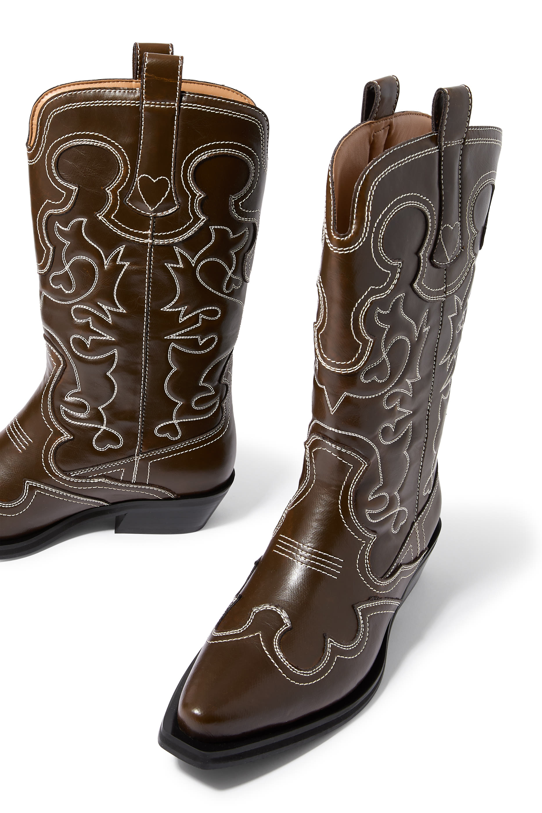  Mid Shaft Embroidered Western Boots