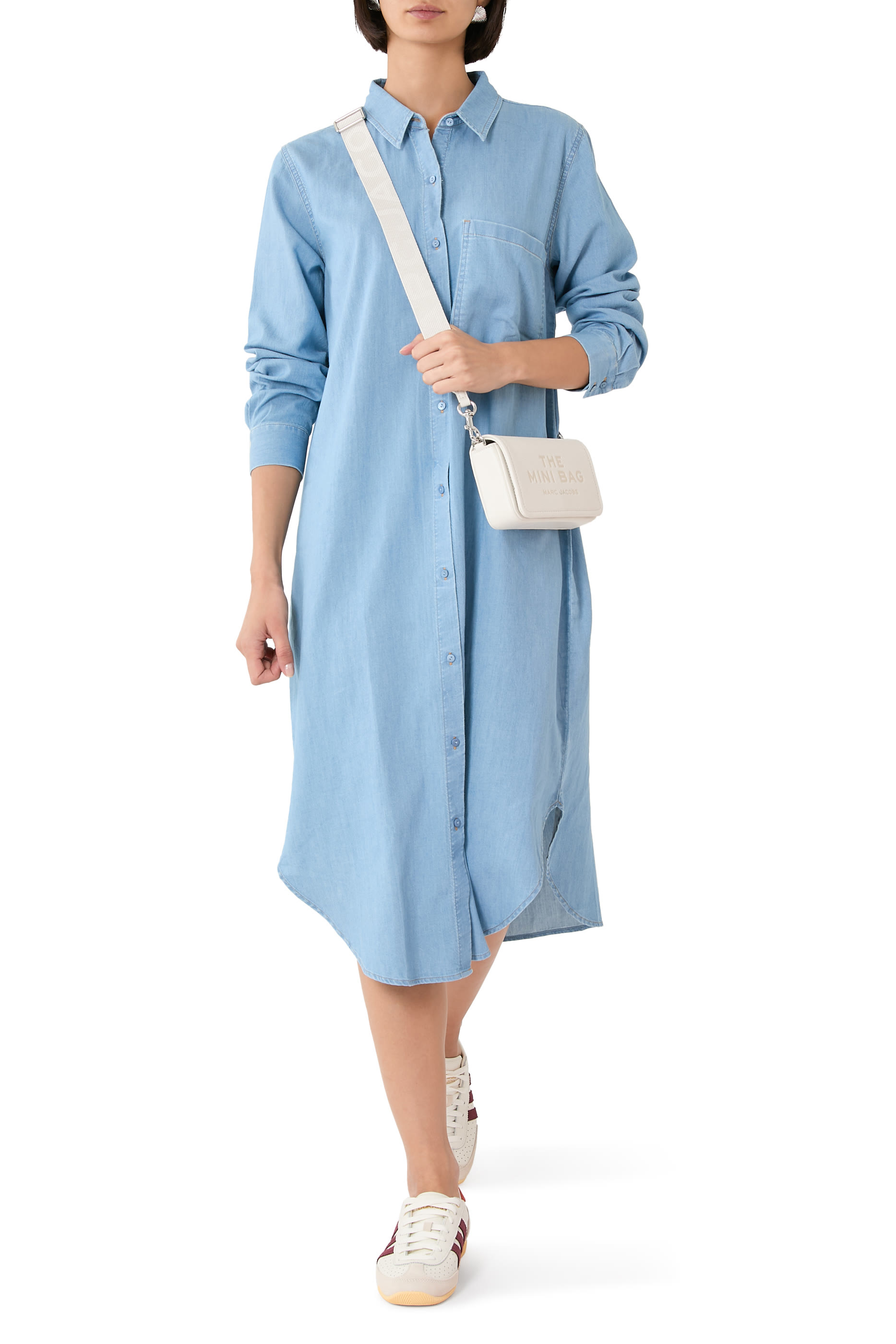Airy Organic Cotton Twill Shirtdress