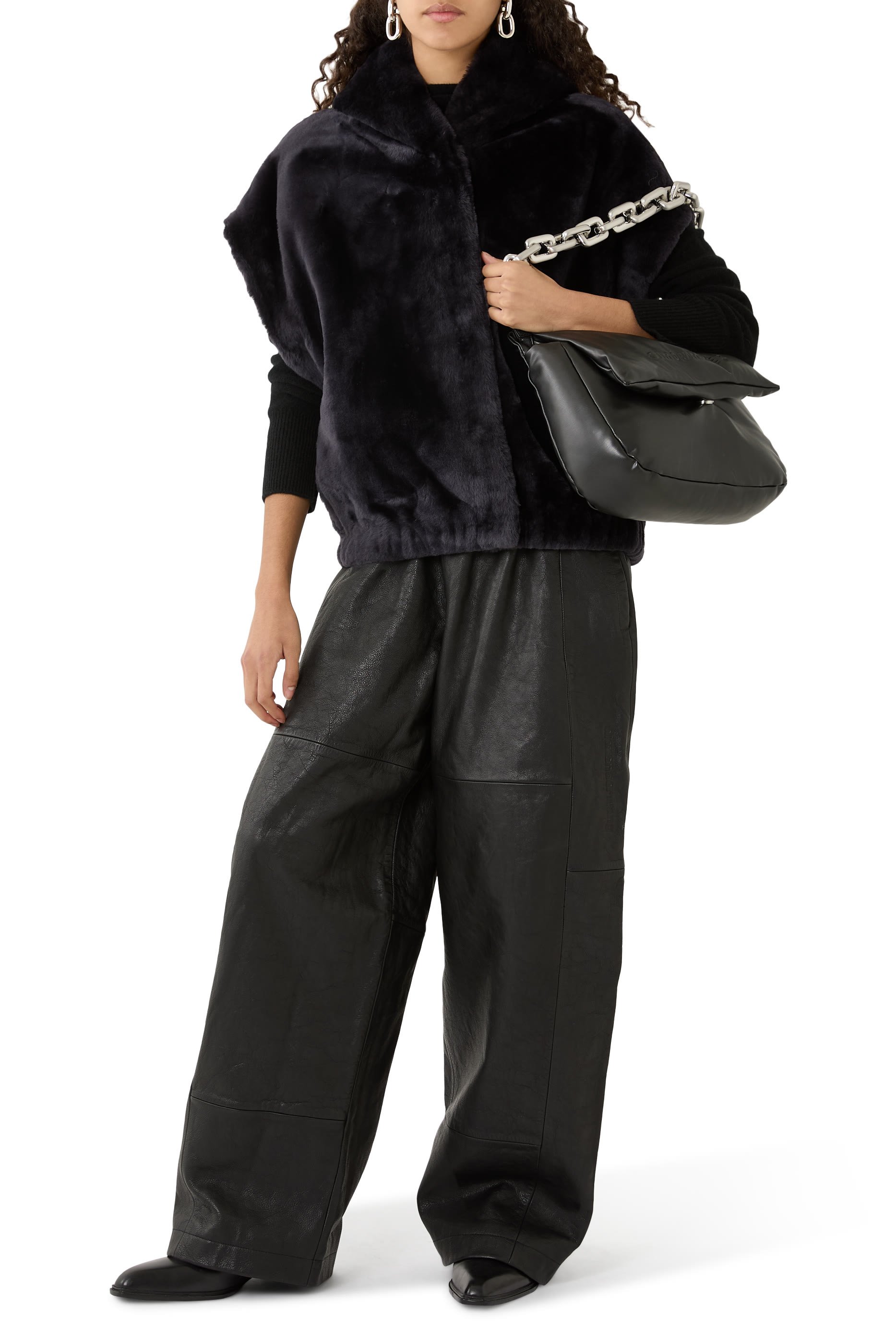 Worn Moto Leather Sweatpants