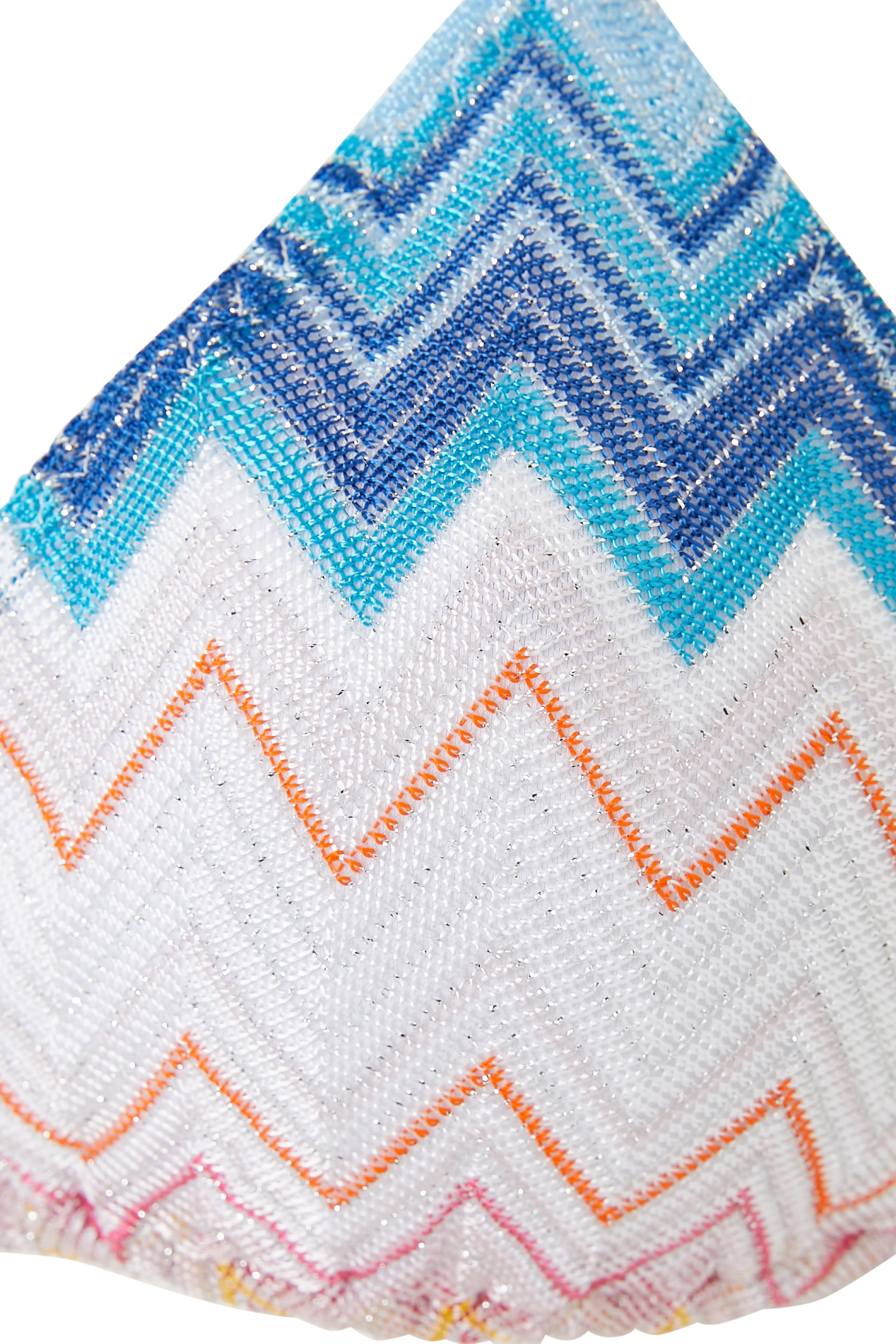 Mare Chevron Raschel Lurex Triangle Tie Bikini Set