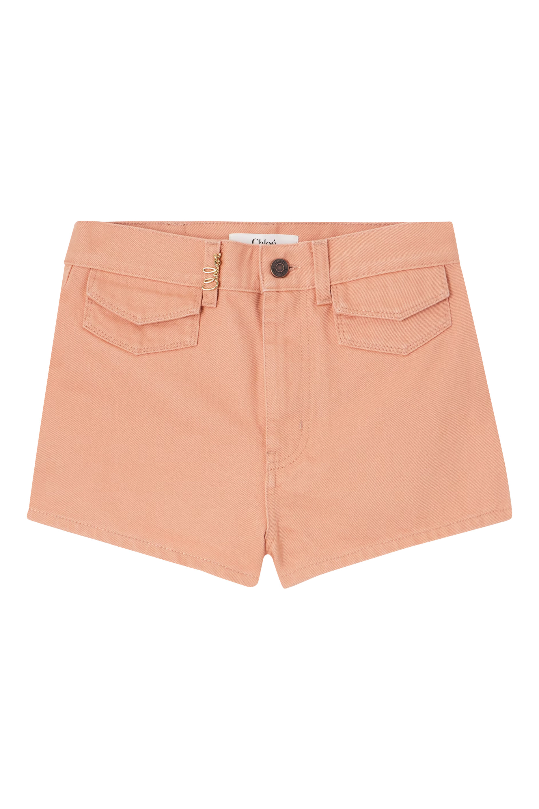 High-Rise Mini Shorts in Cotton Canvas