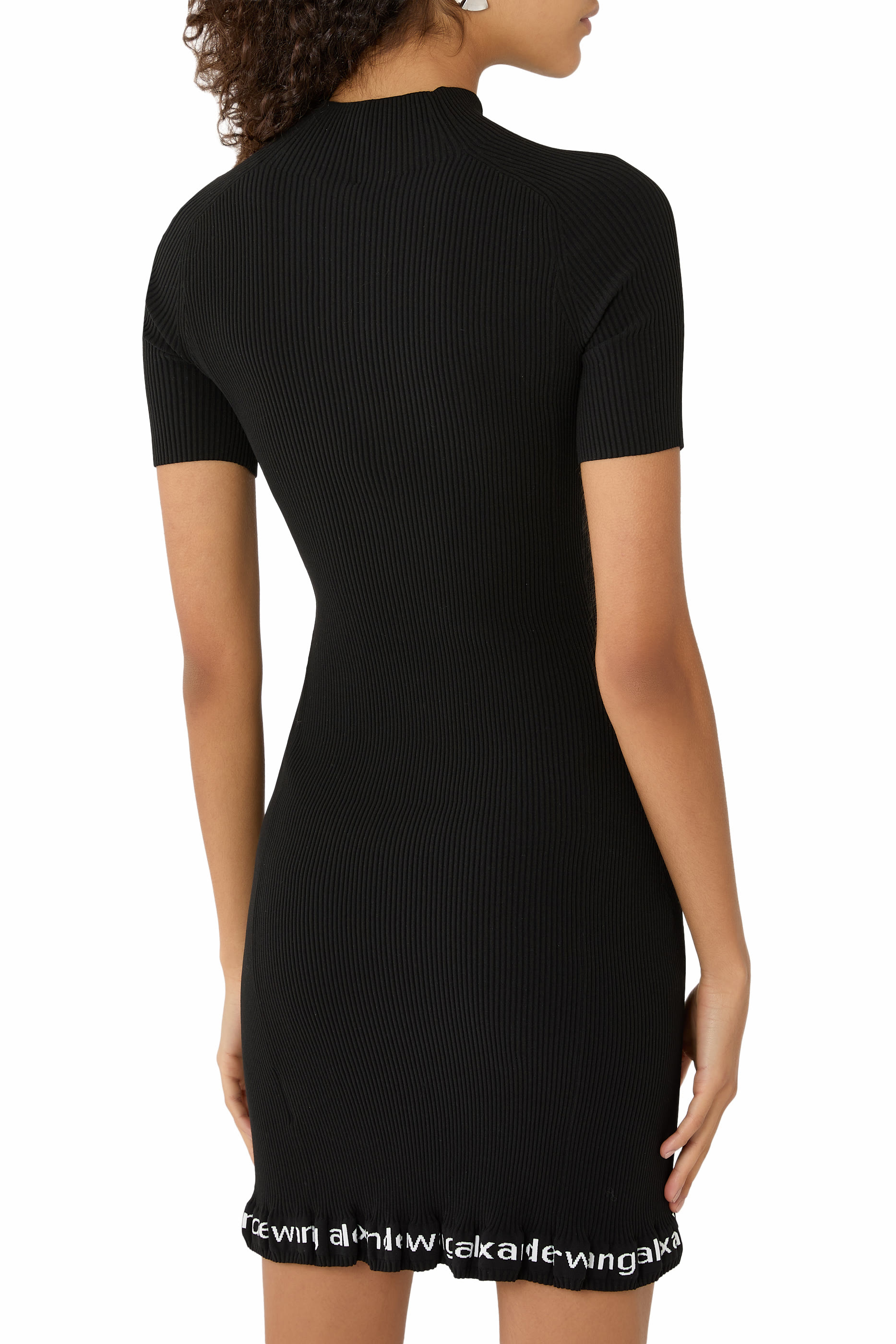 Ribbed Short Sleeves Dress