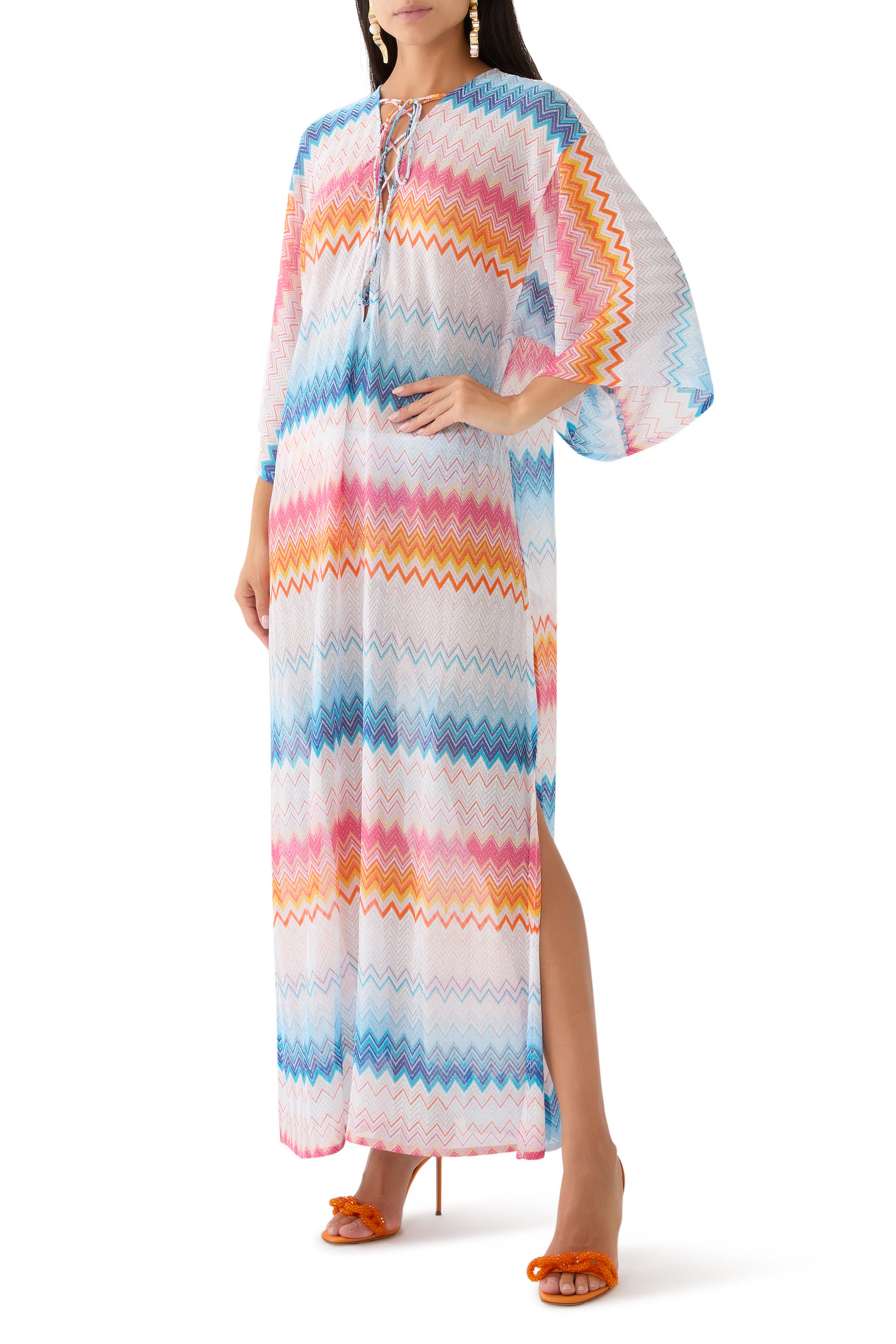 Mare Chevron Raschel Lurex Maxi Dress