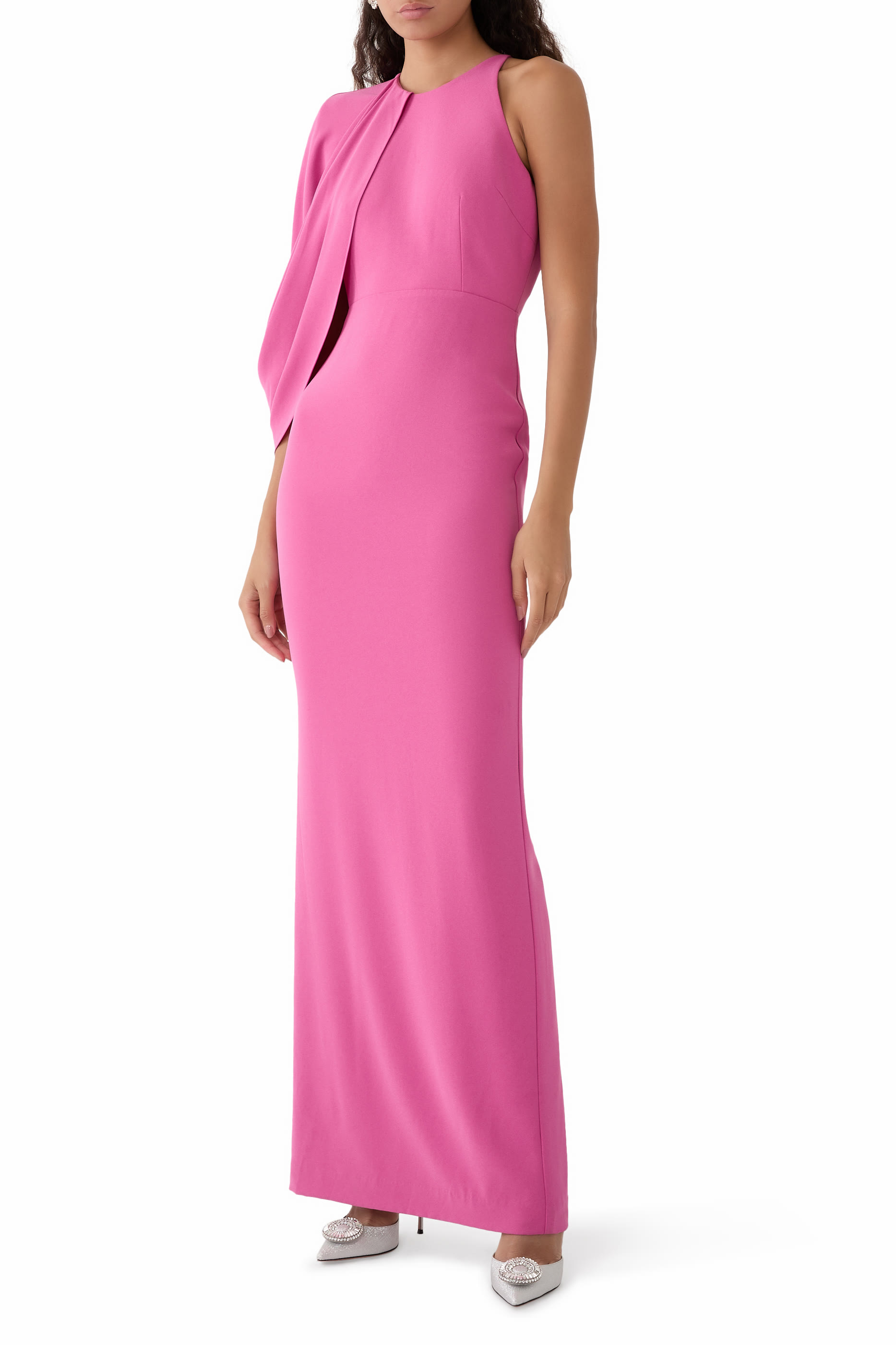 Asymmetrical Cape Gown