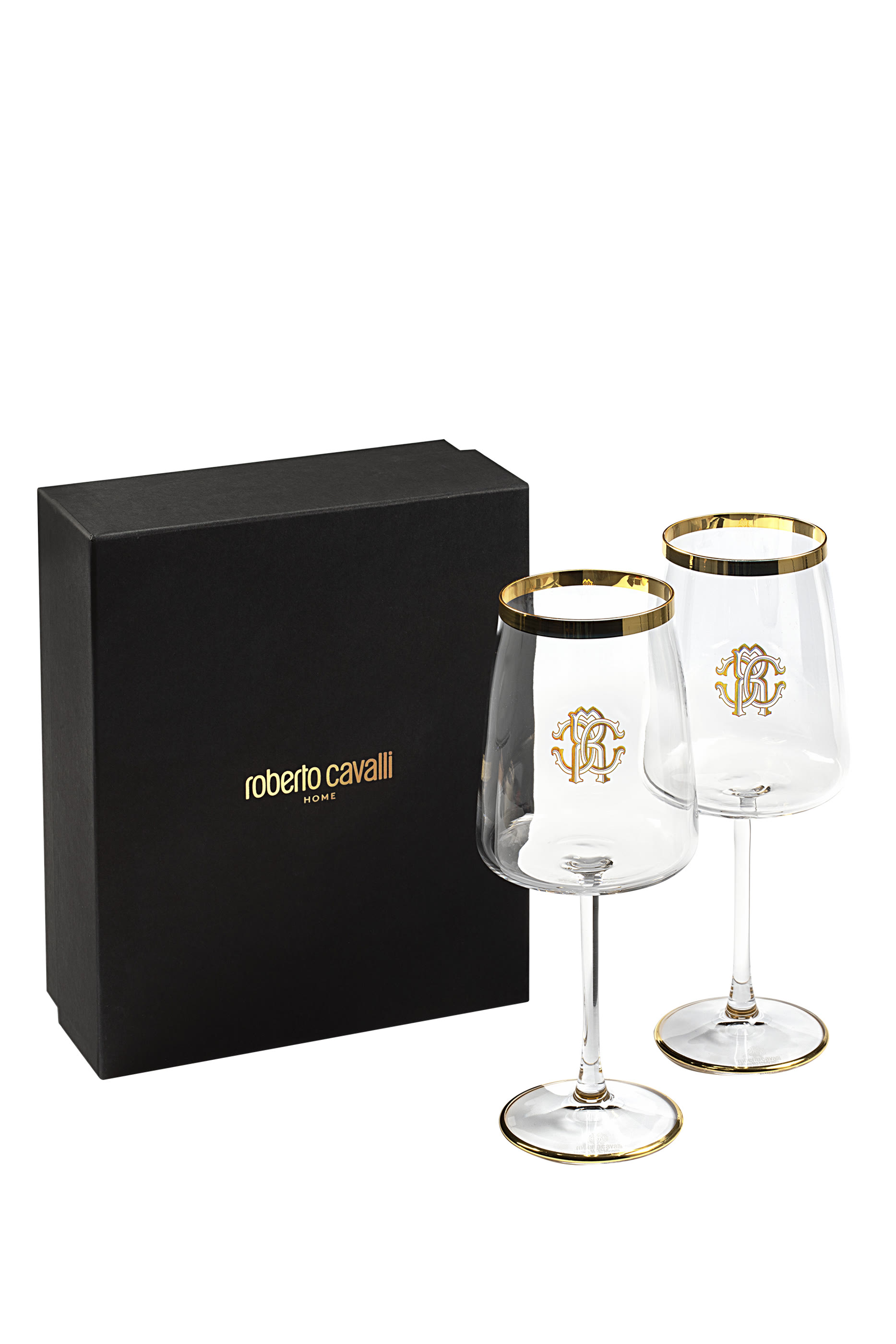 New Monogram Gold Water Glasses, Set of 2