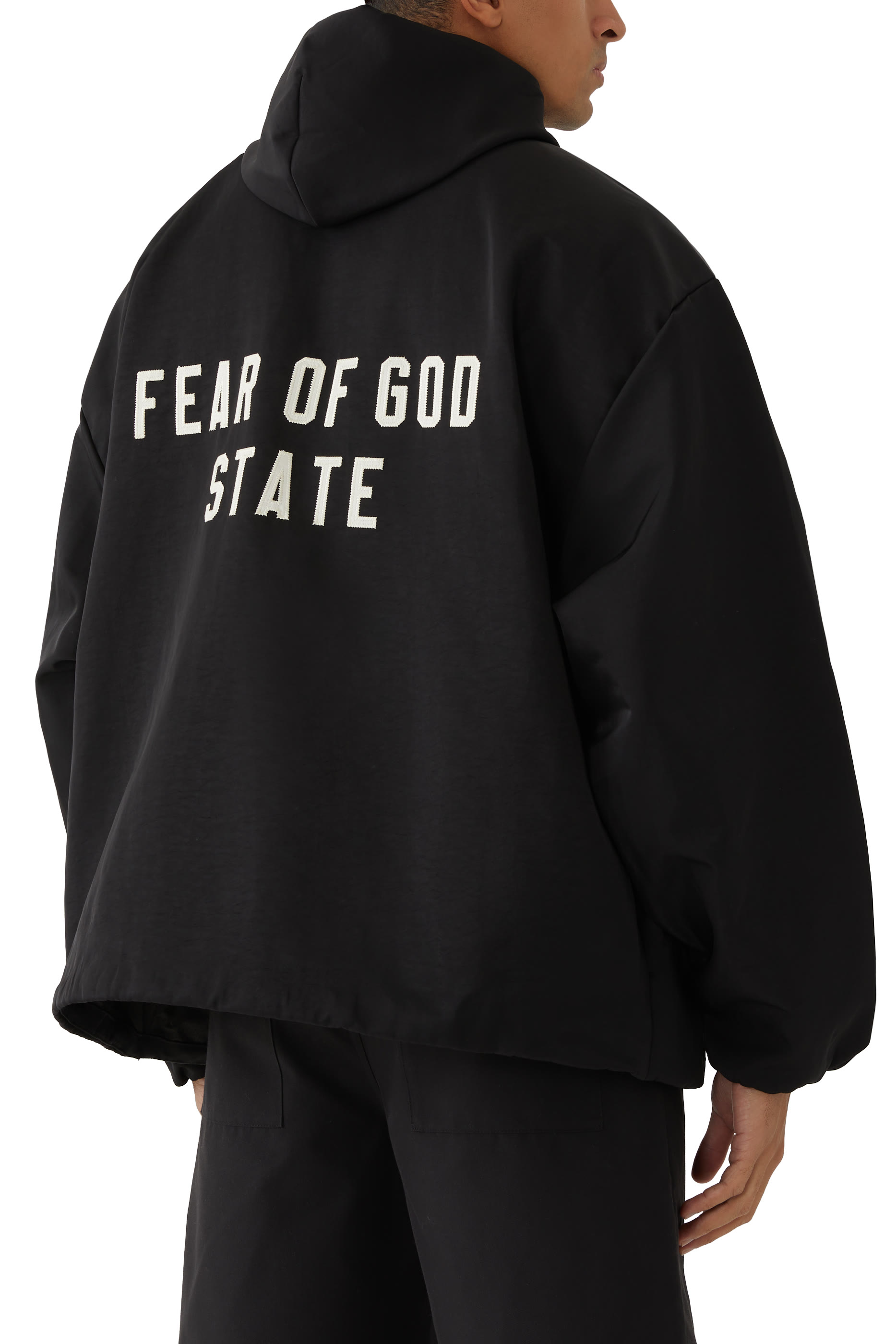 Textured Nylon Hooded Coaches Jacket