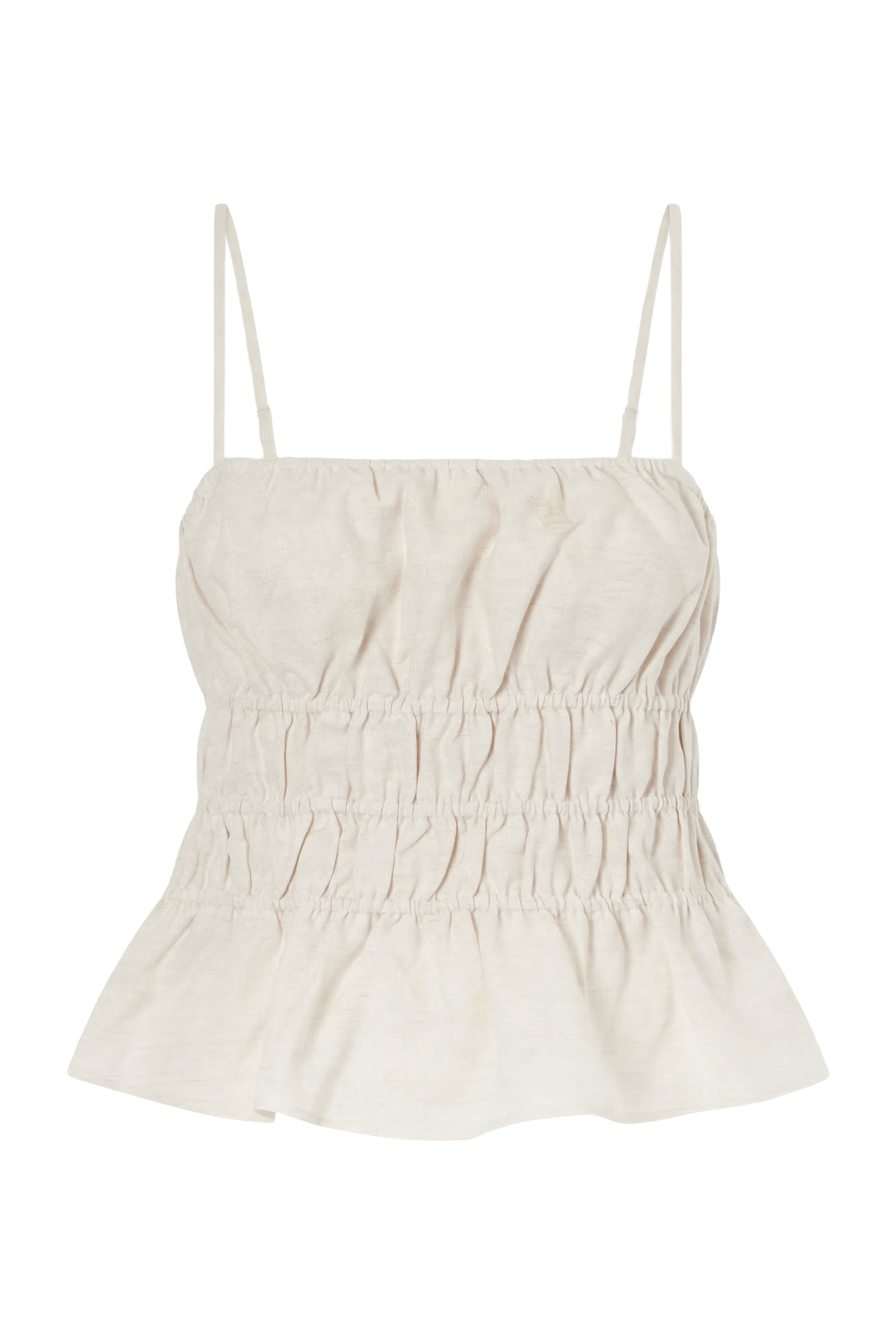 Ayla Ruffled Linen Tank