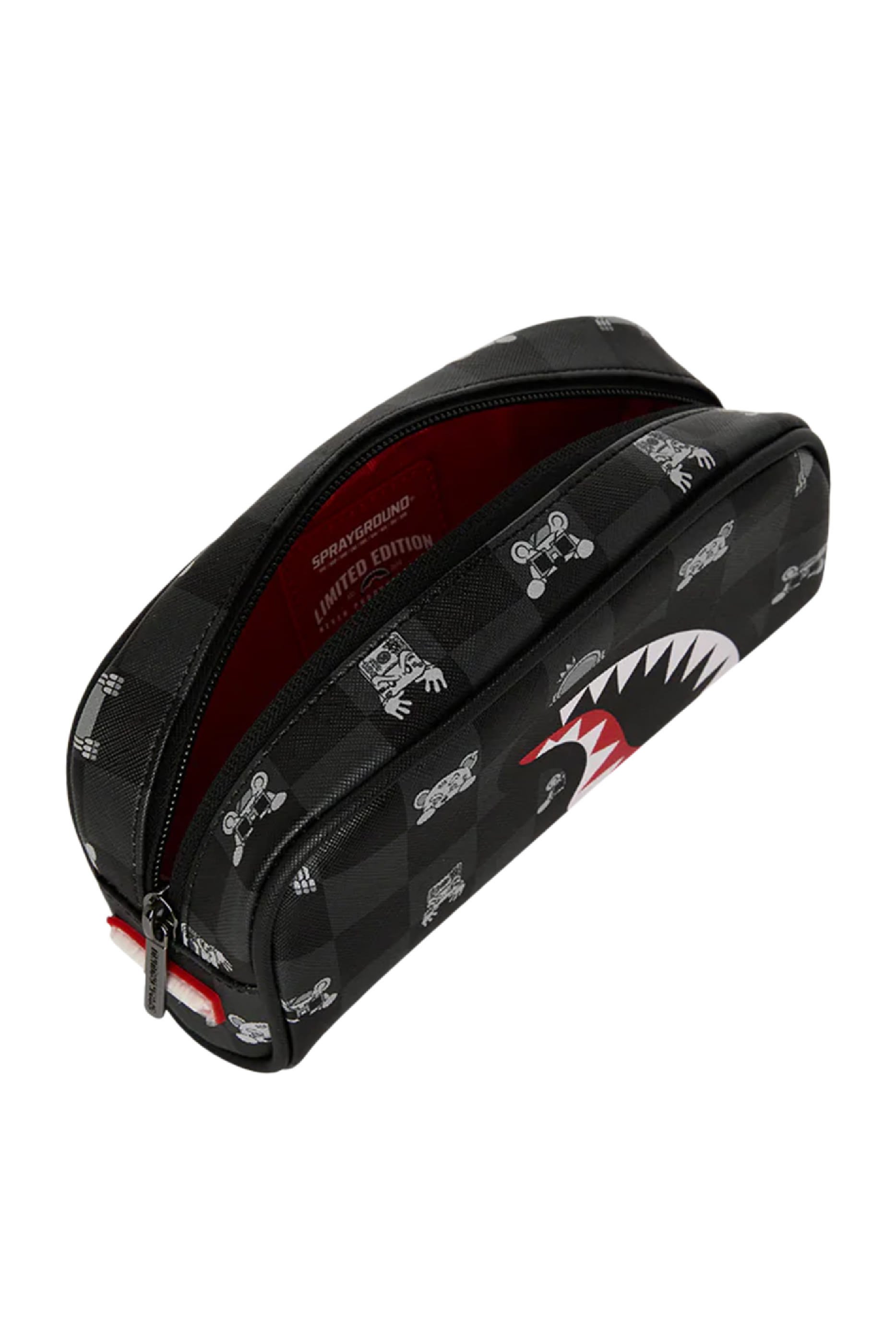 Kids Gray Peeking Character Check Pouch