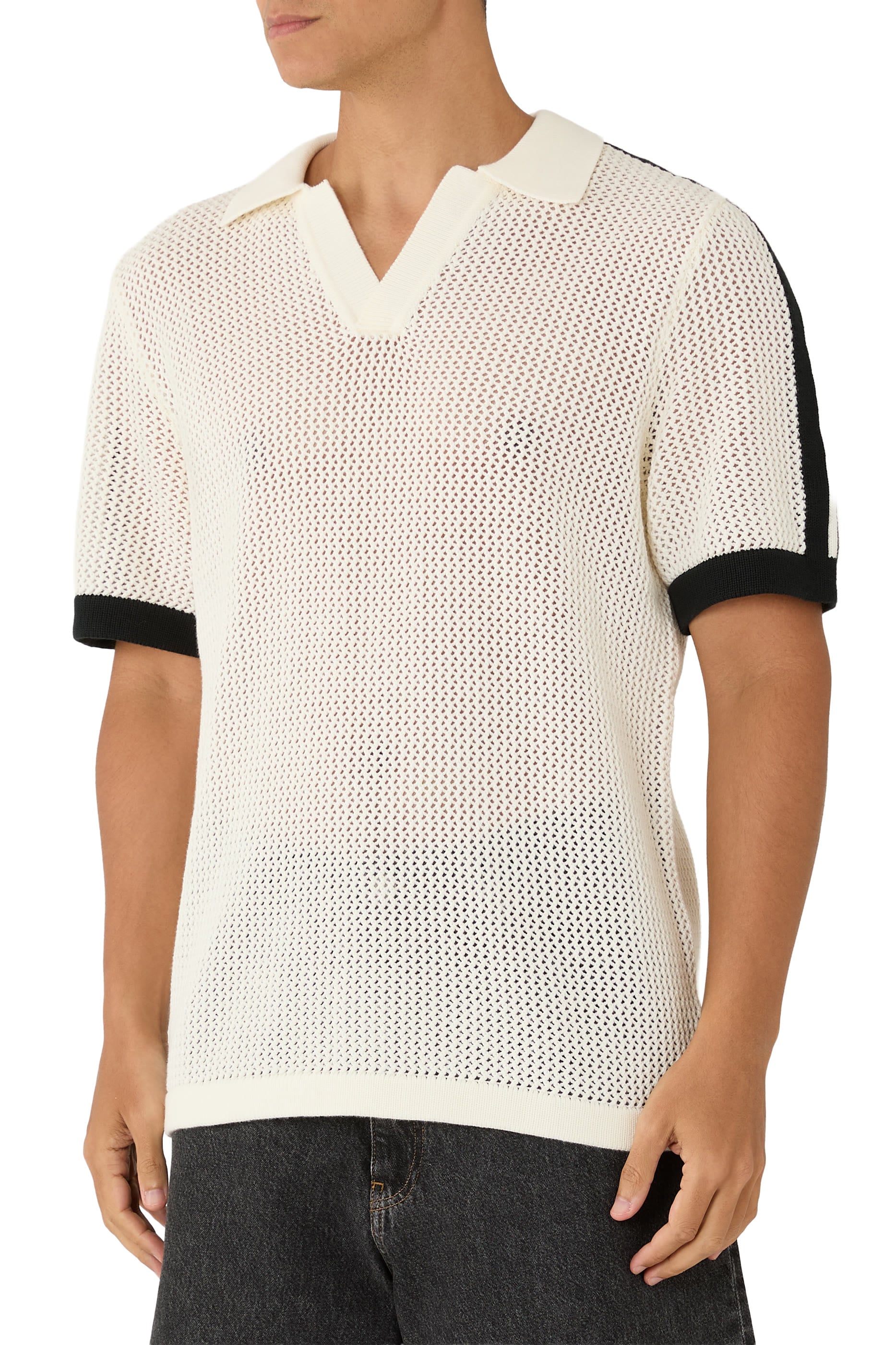 Logo Grid Knitted Polo