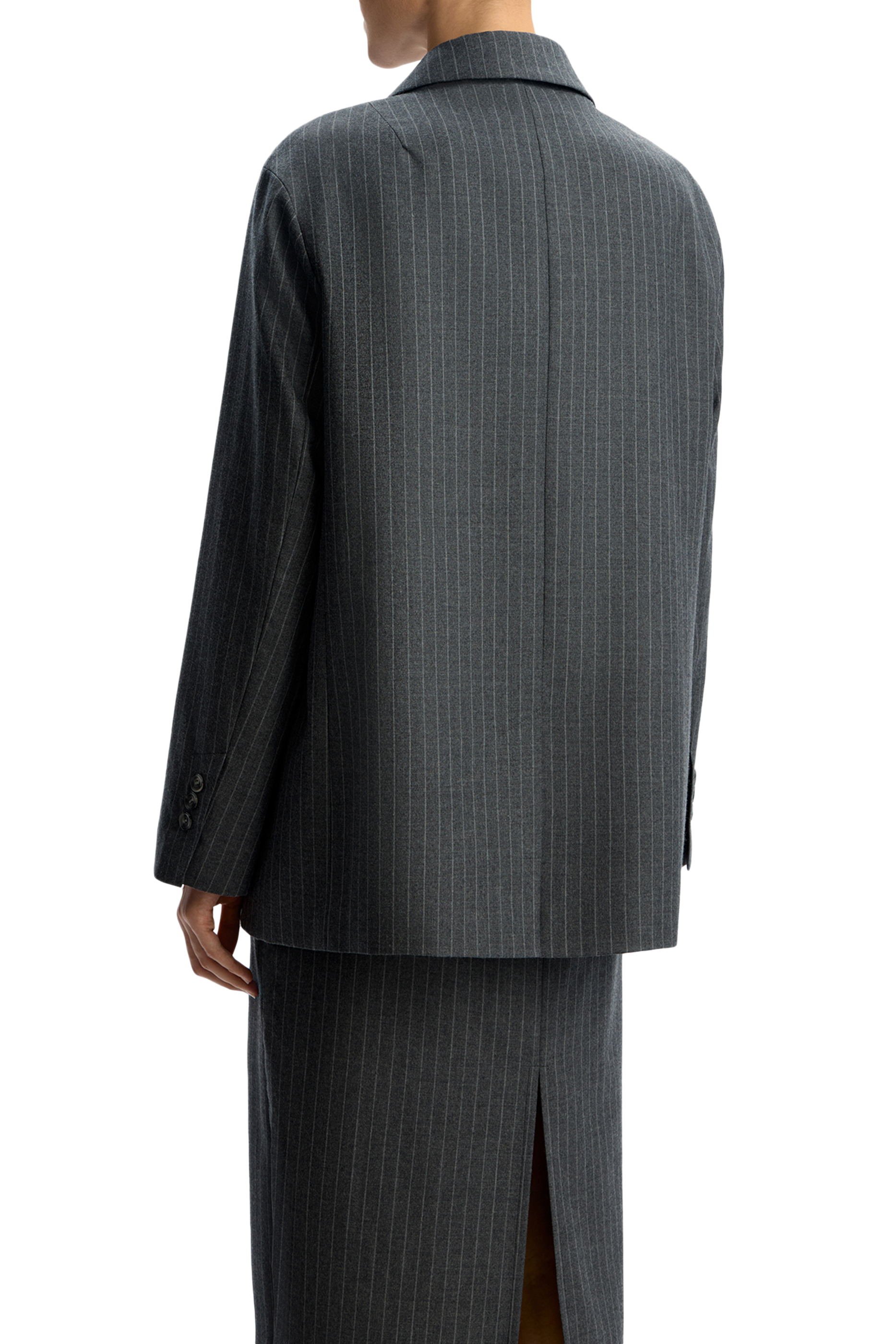  Pinstriped Wool Blazer