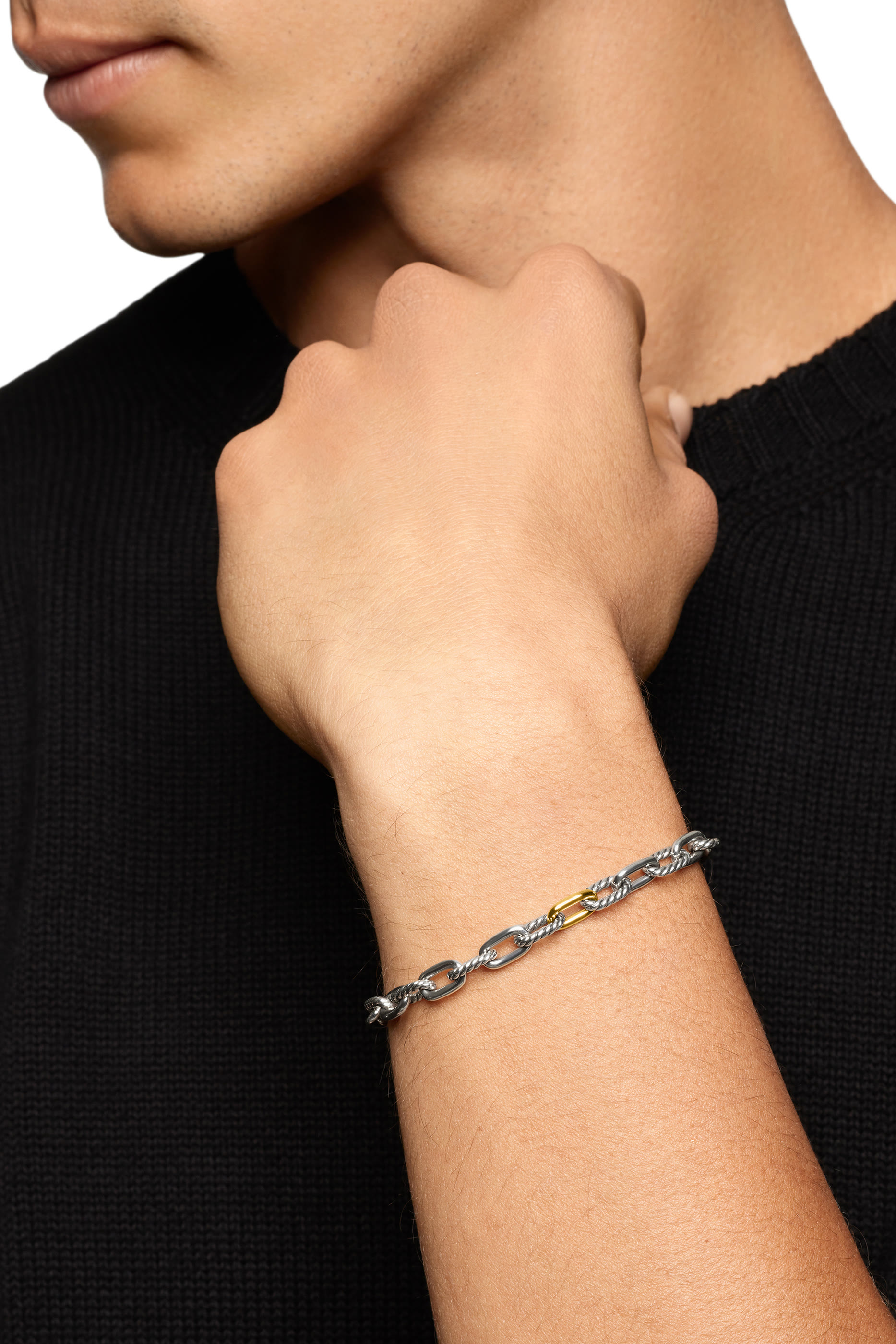 DY Madison® Chain Bracelet, Sterling Silver, 18k Yellow Gold