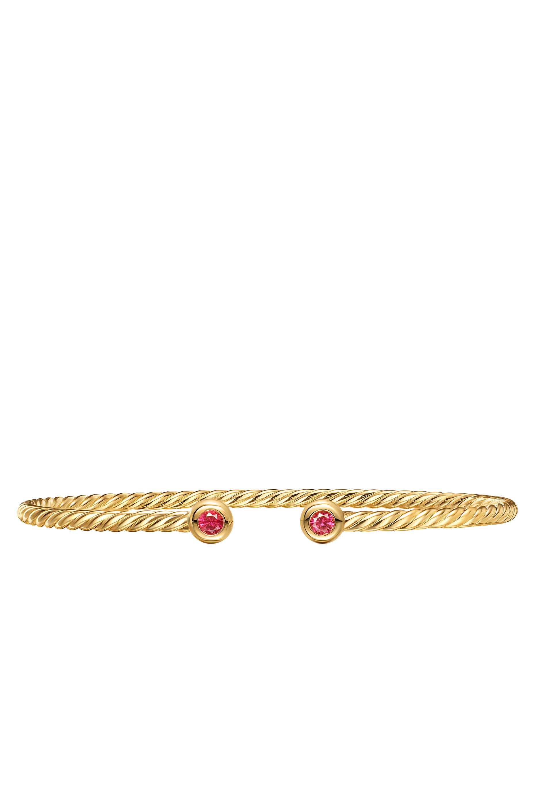 Cable Micro Cablespira Flex Round Bangle,  18K Yellow Gold with Ruby