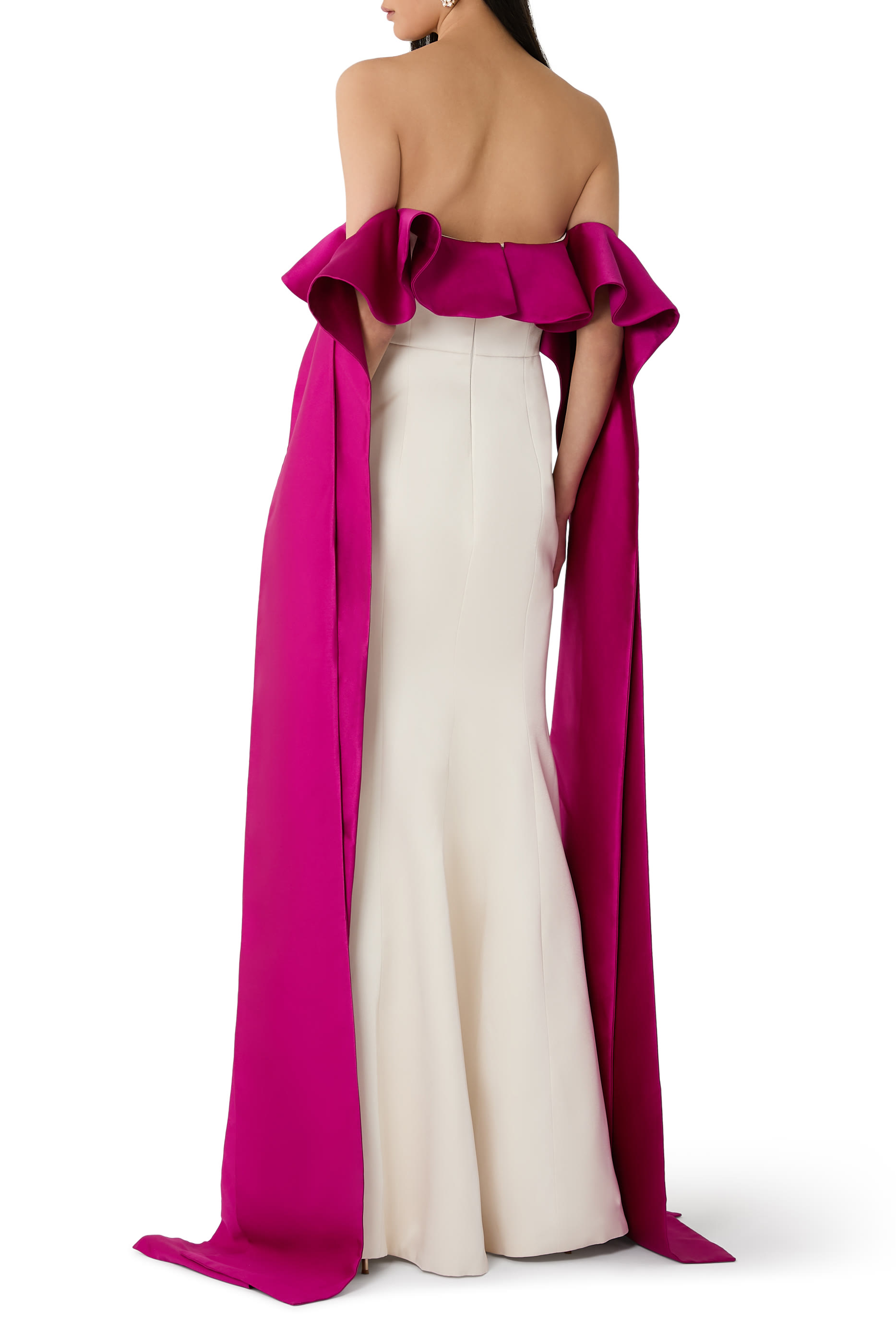 Off-Shoulder Ruffle Gown 