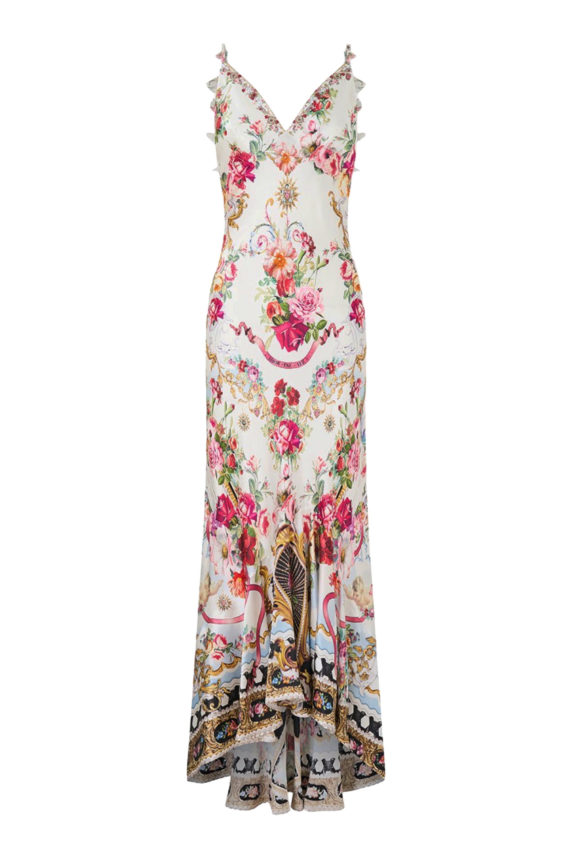 Flounce Hem V-Neck Slip Dress