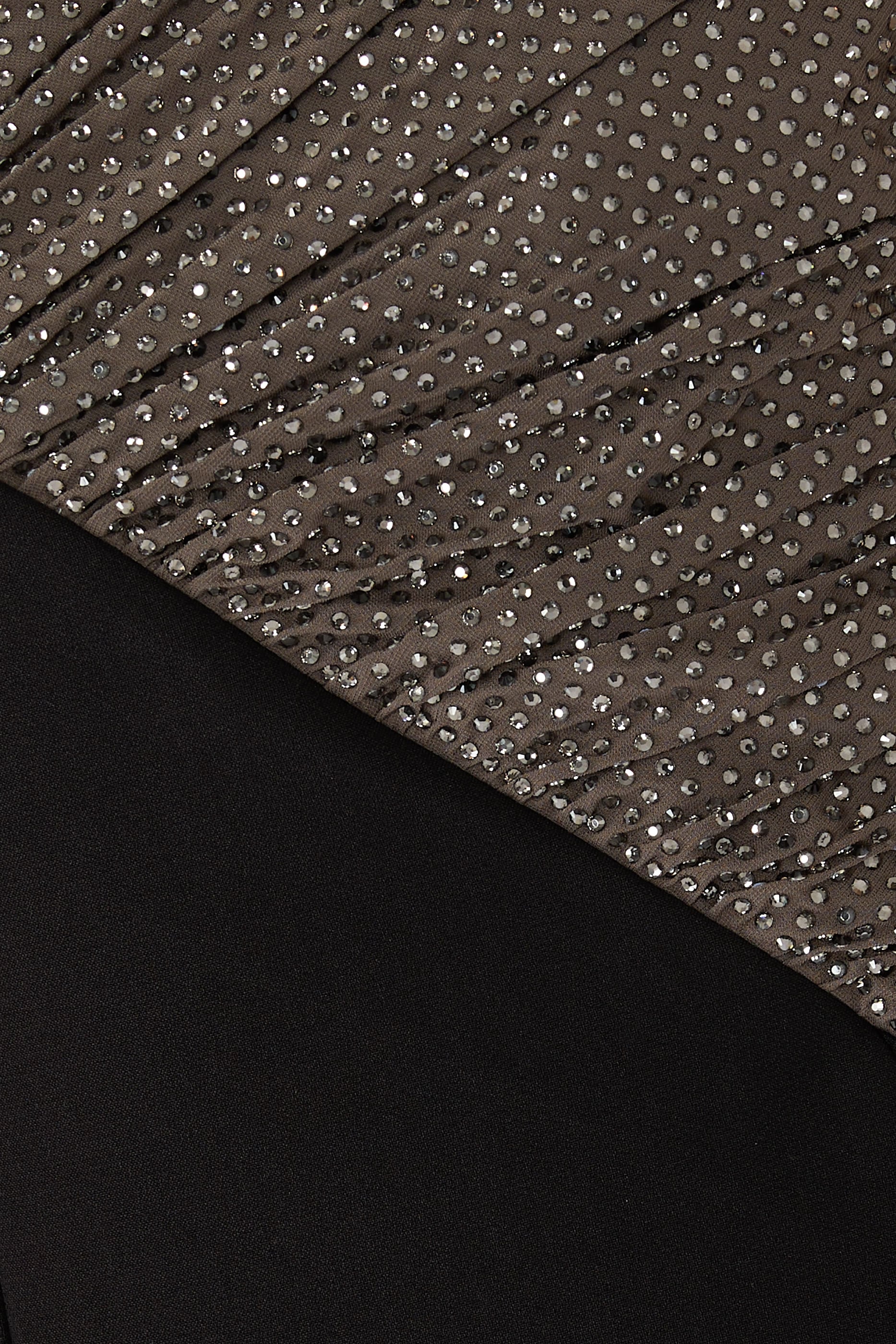 Asymmetric Diamante Contrast Column Dress