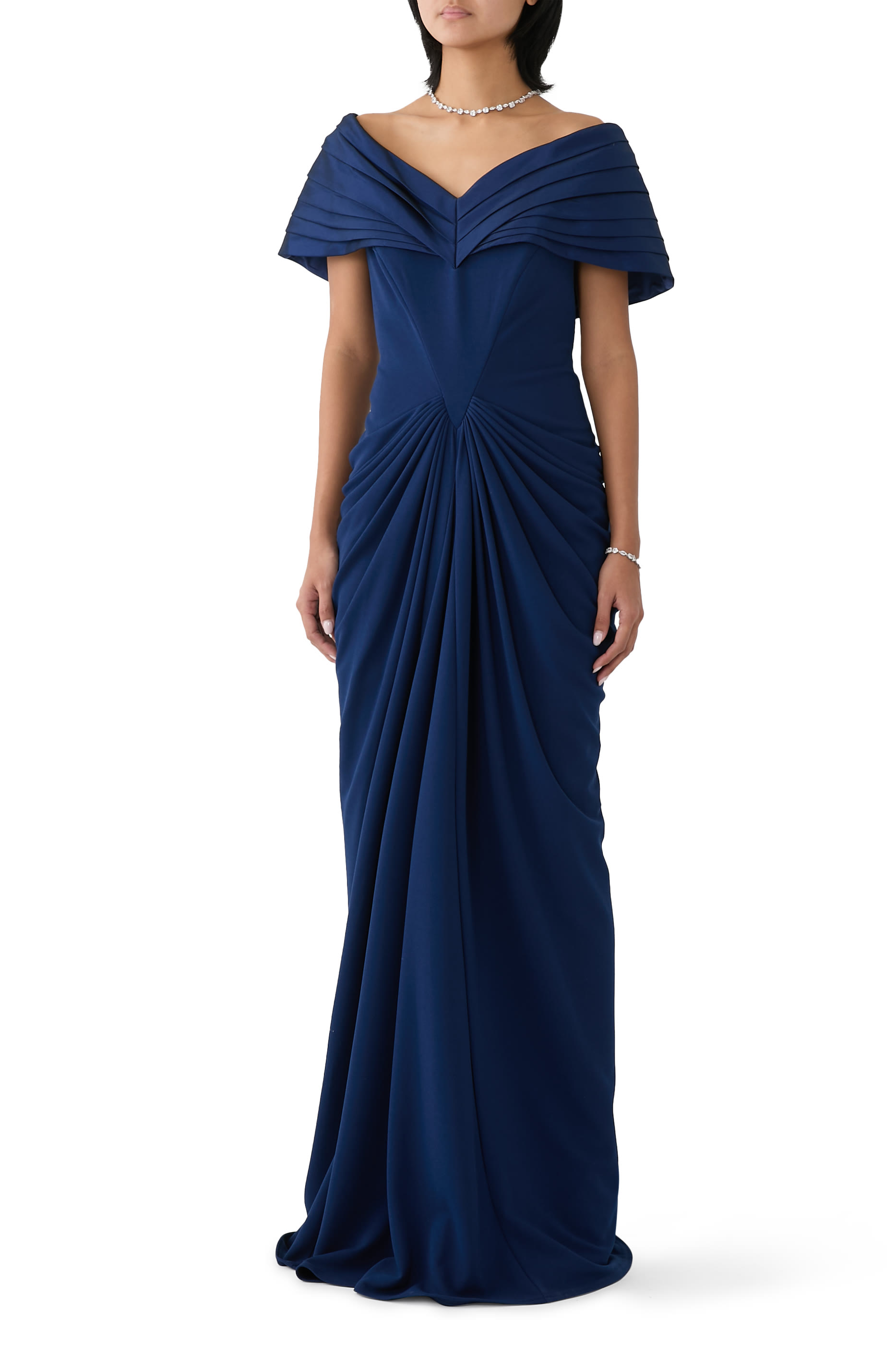 Seraphine Pleated Portrait Collar Gown