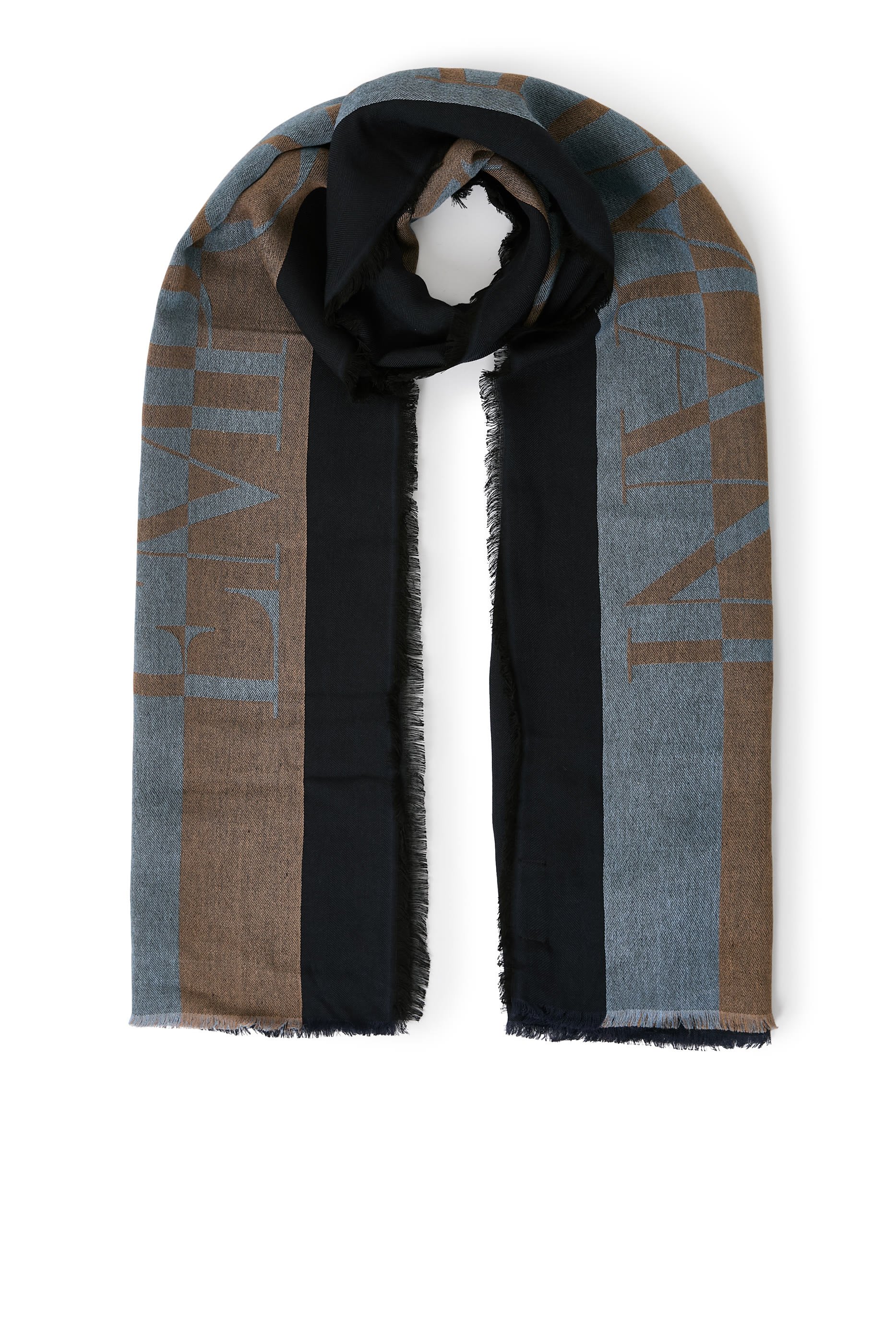 Two-Tone Oversized Logo Scarf