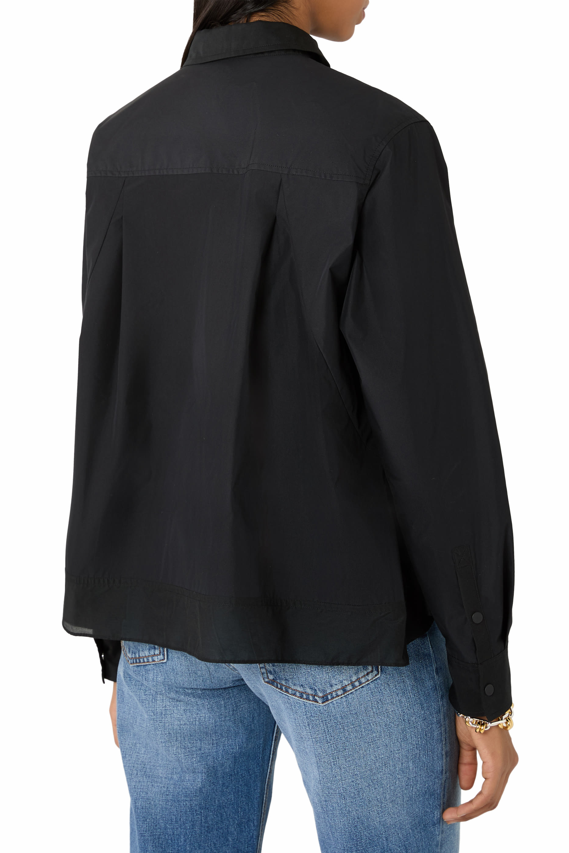 Long Sleeves Flounce Hem Shirt