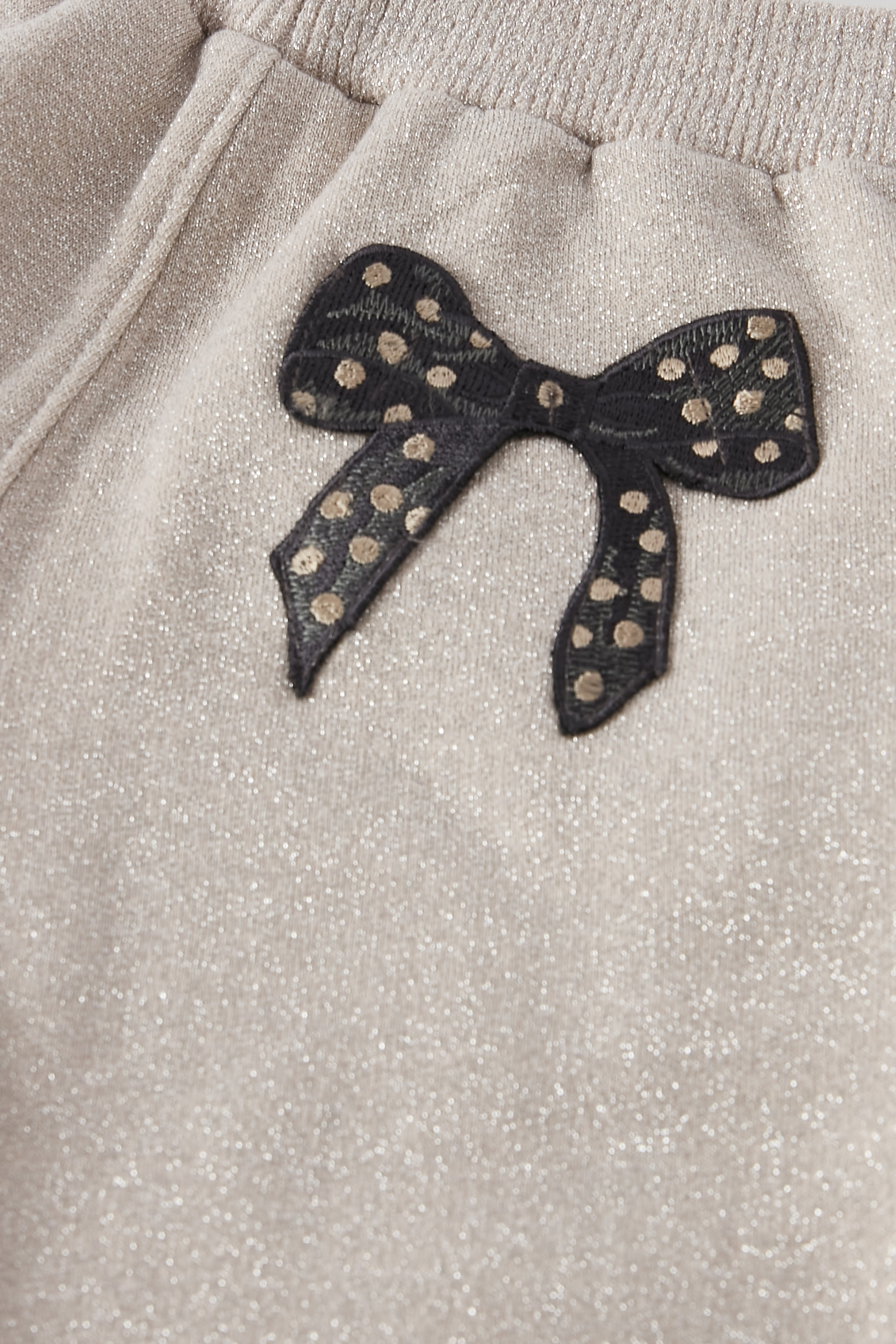 Kids Glitter Joggers with Bow Detail