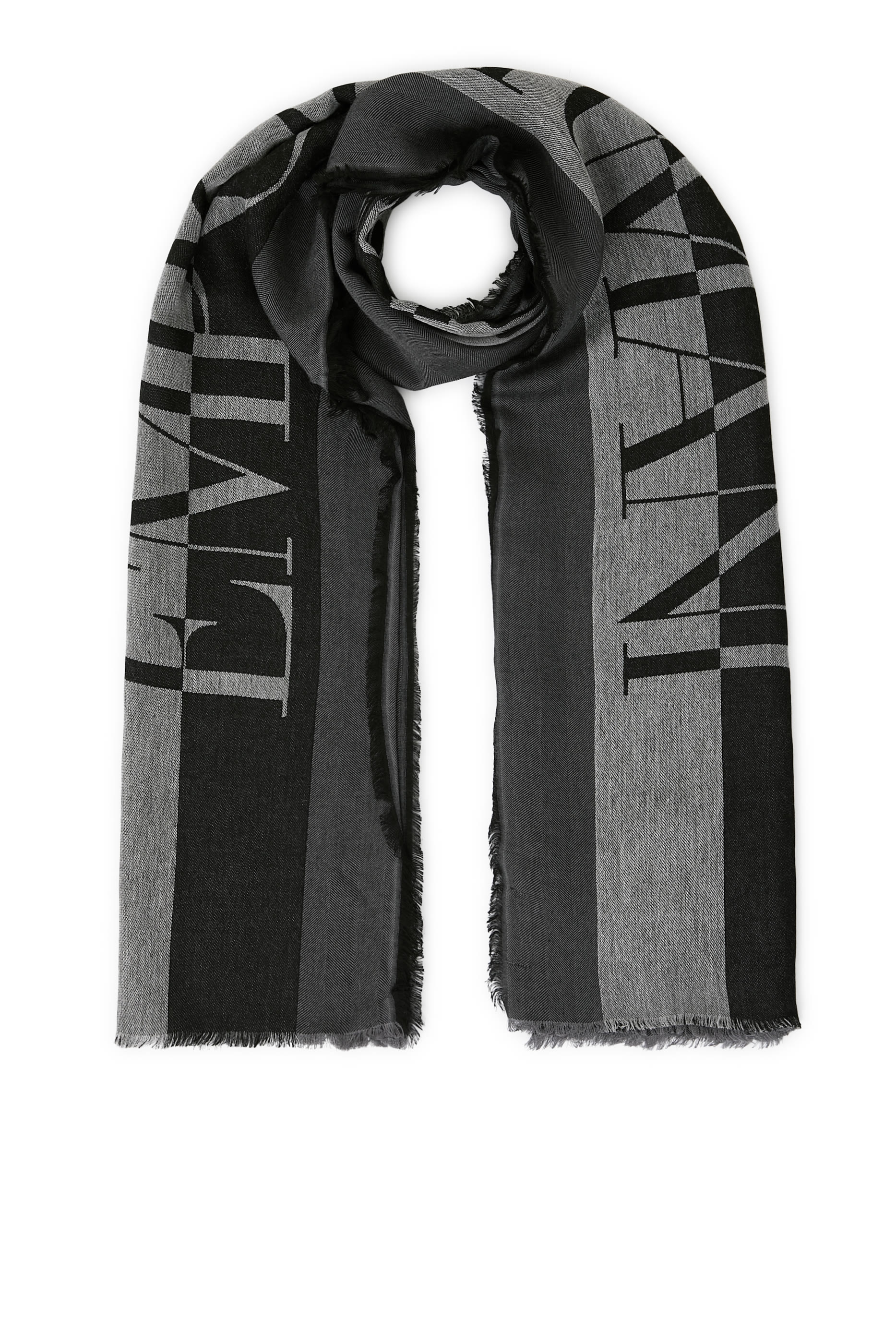 Two-Tone Oversized Logo Scarf