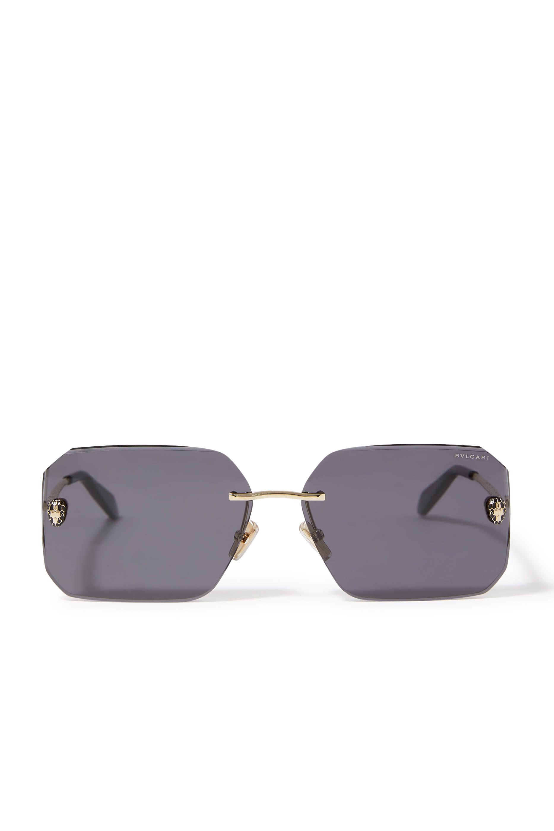 Serpenti Forever Gold Rectangular Sunglasses