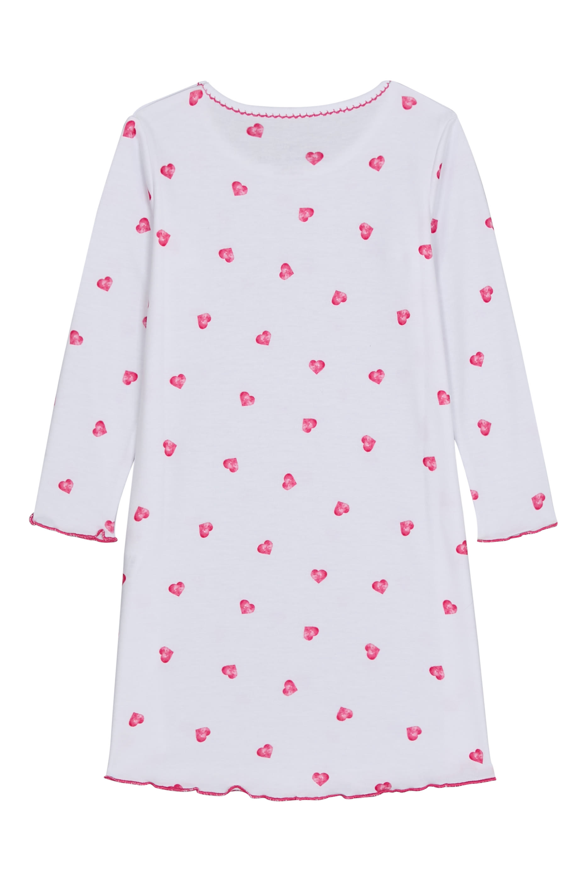 Kids  Pink Heart Print Long Sleeve Nightdress