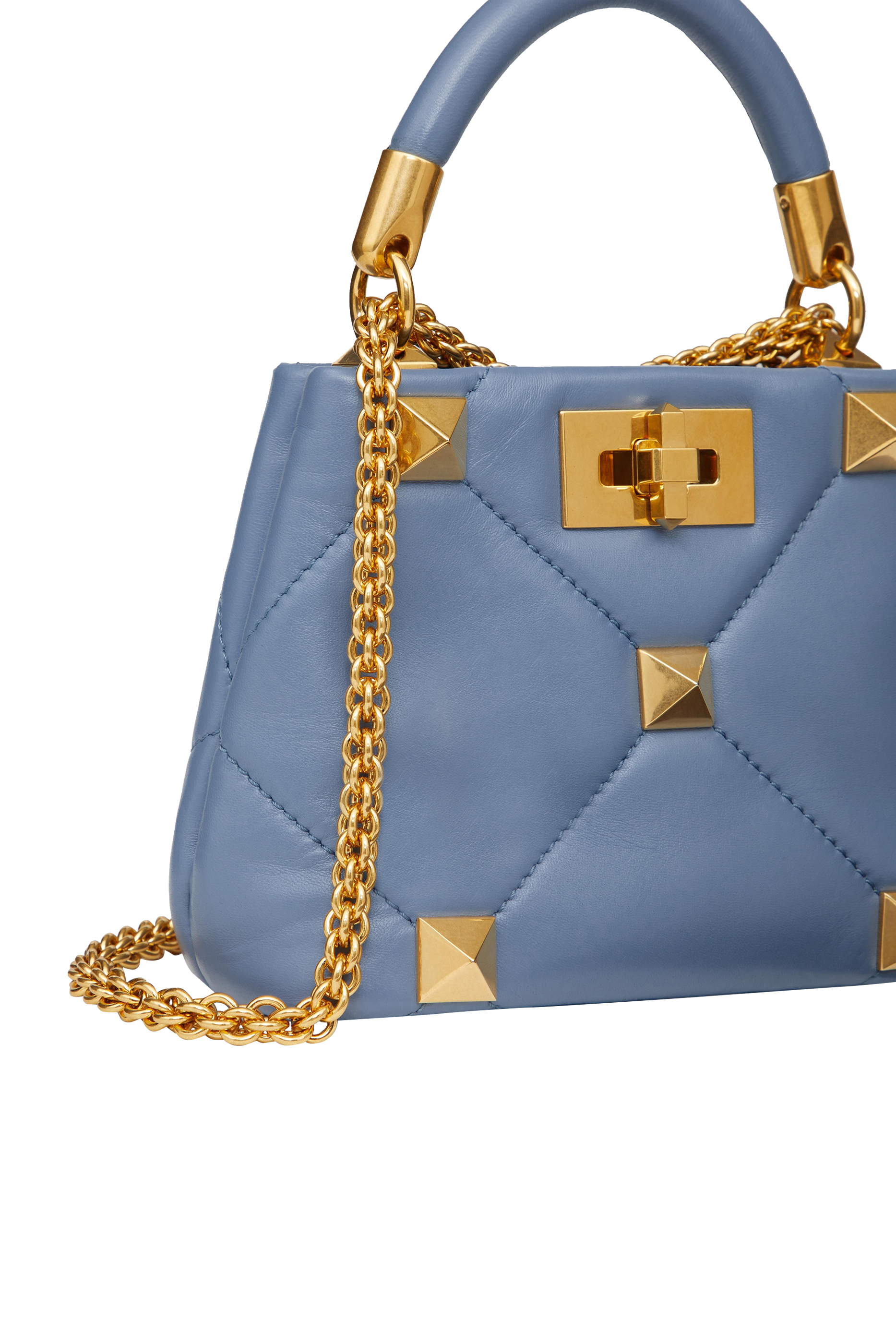  Roman Stud Small Top-Handle Bag