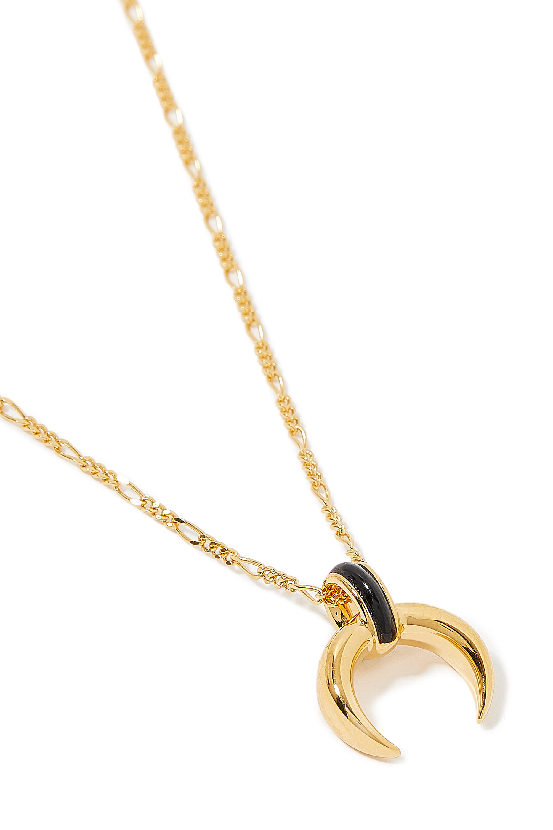 Lucy Williams Gemstone Horn Necklace, 18k Recycled Gold Vermeil on Recycled Sterling Silver & Black Onyx