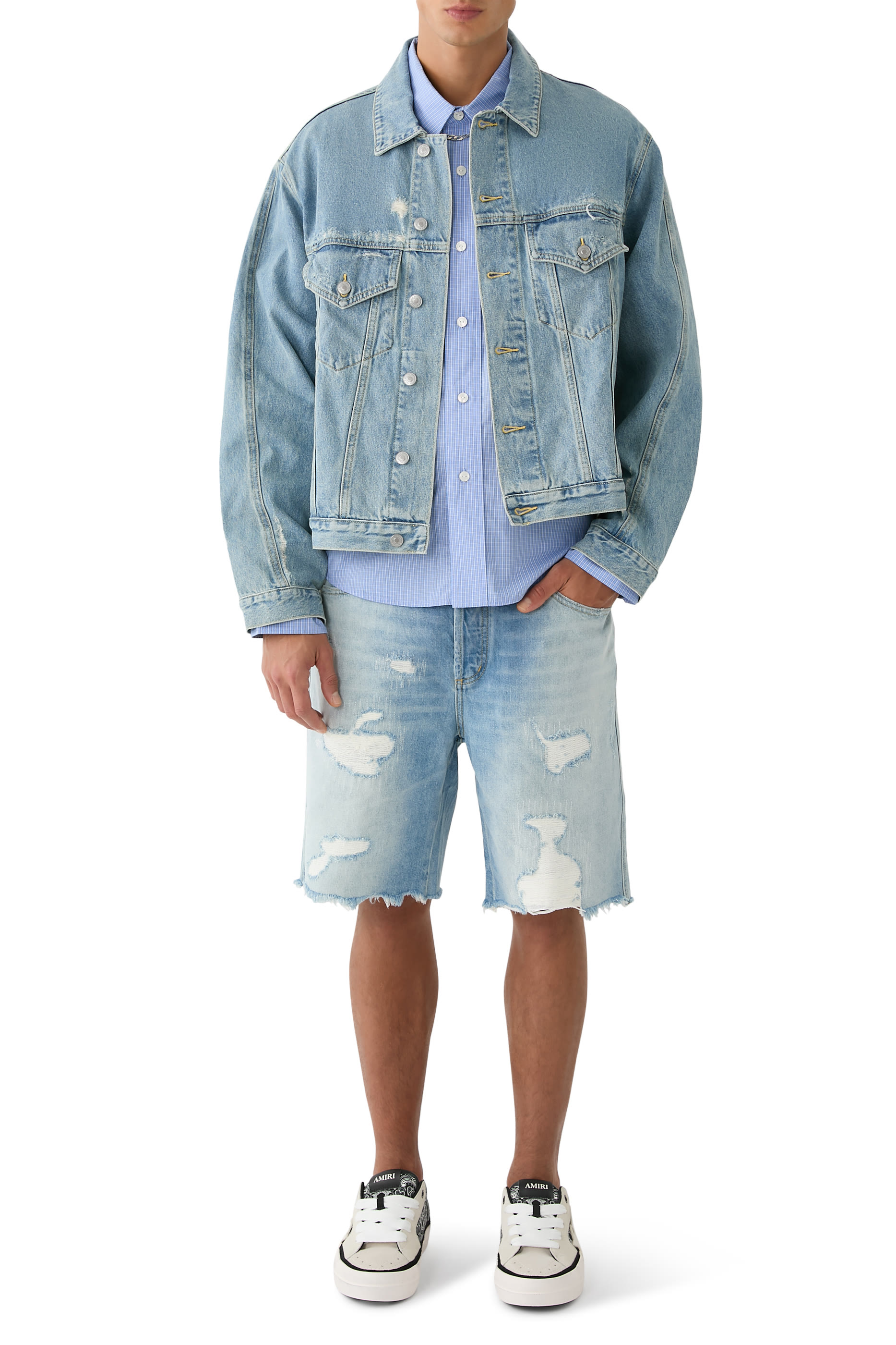 Repaired Denim Shorts