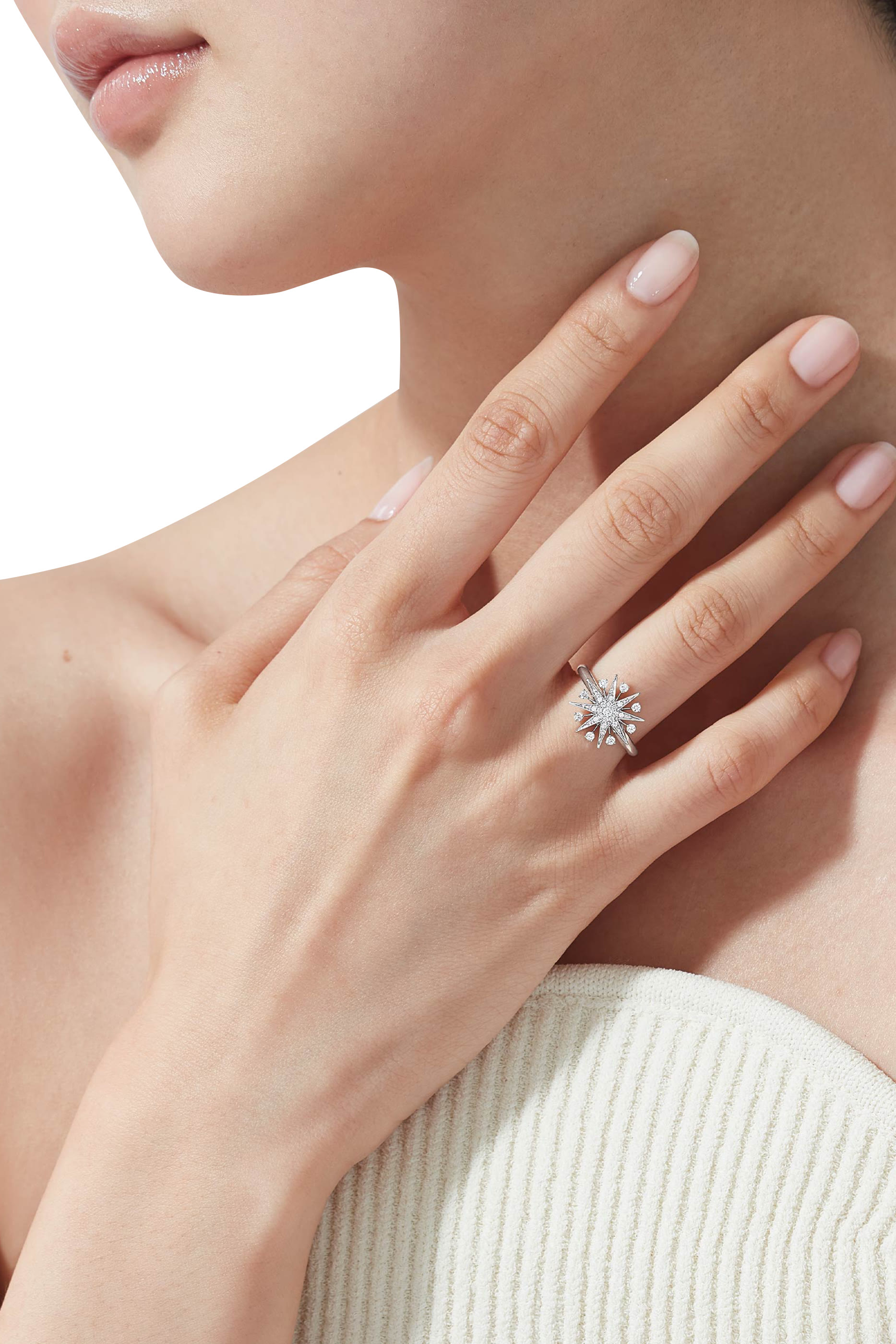 Starlight Mini Icons Ring, 18K White Gold & Diamonds