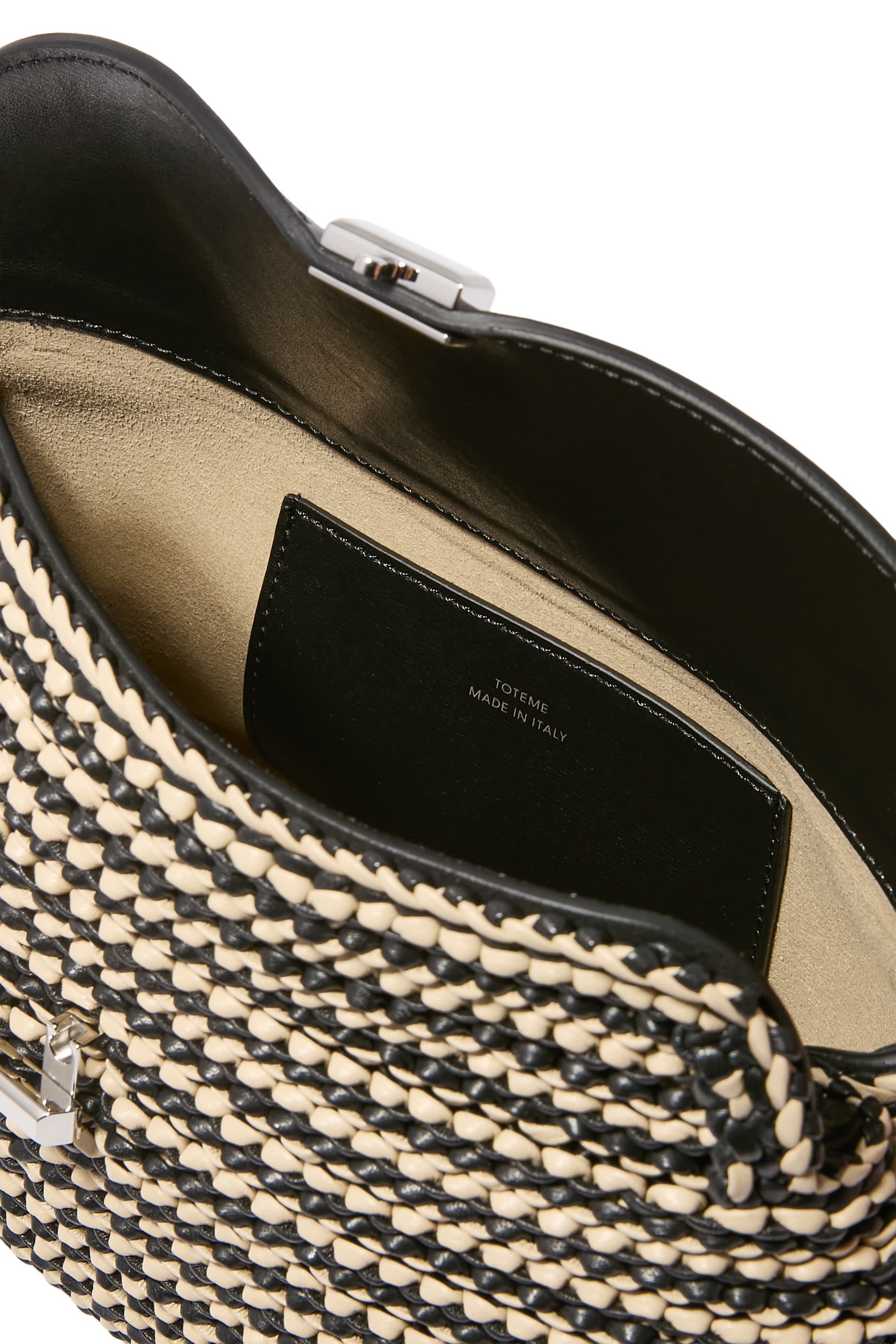 T-Lock Woven Clutch Bag