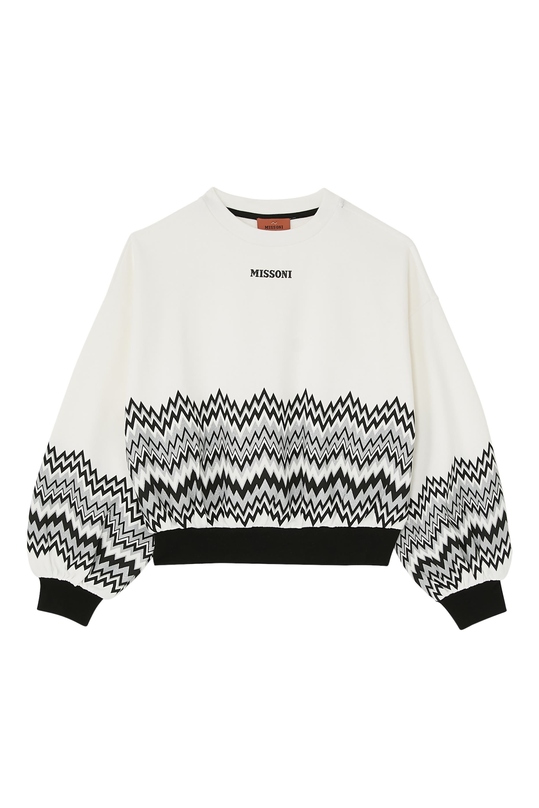 Kids Zigzag & Logo Print Sweatshirt