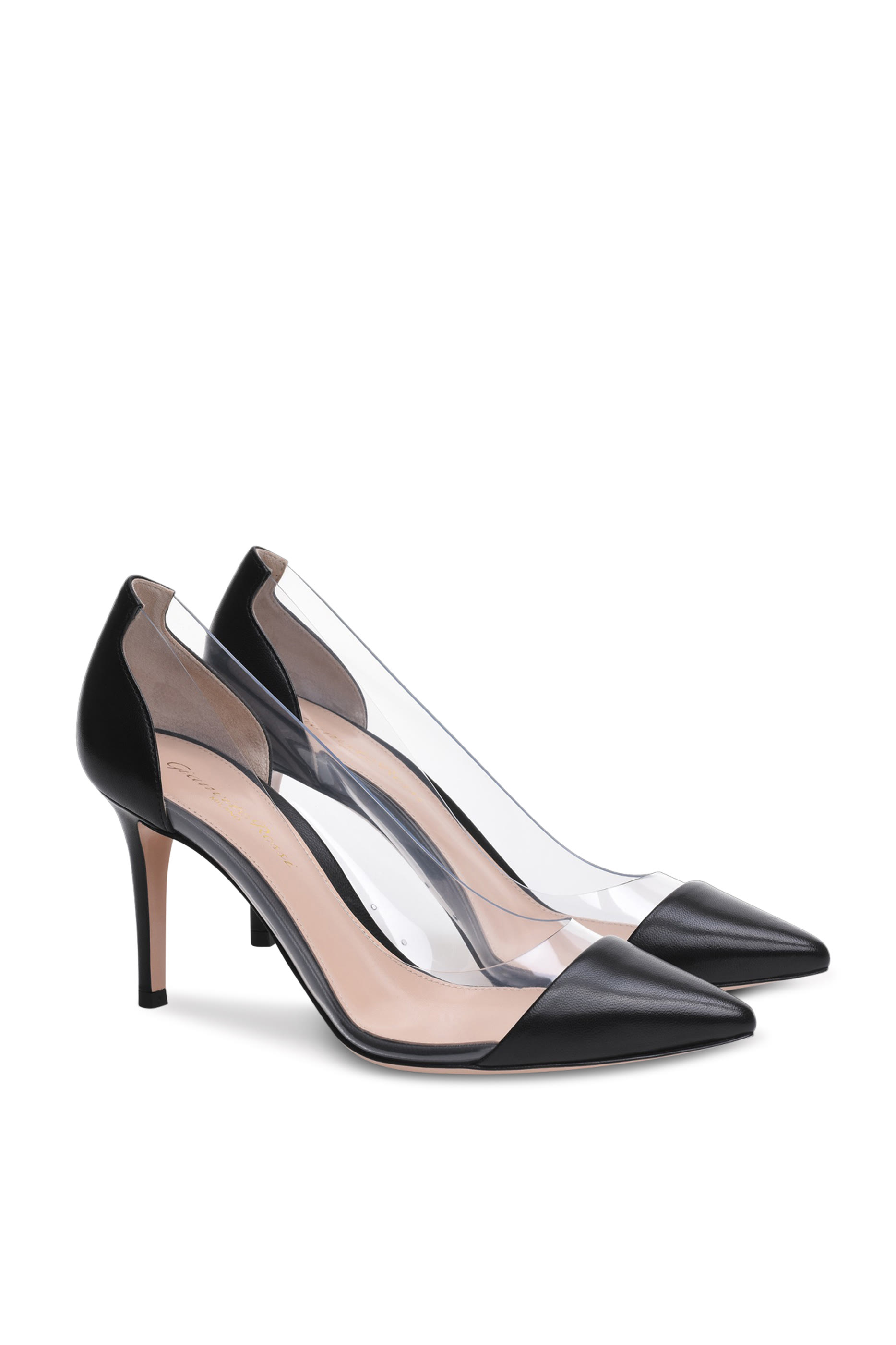 Patent-Leather Plexi Pumps