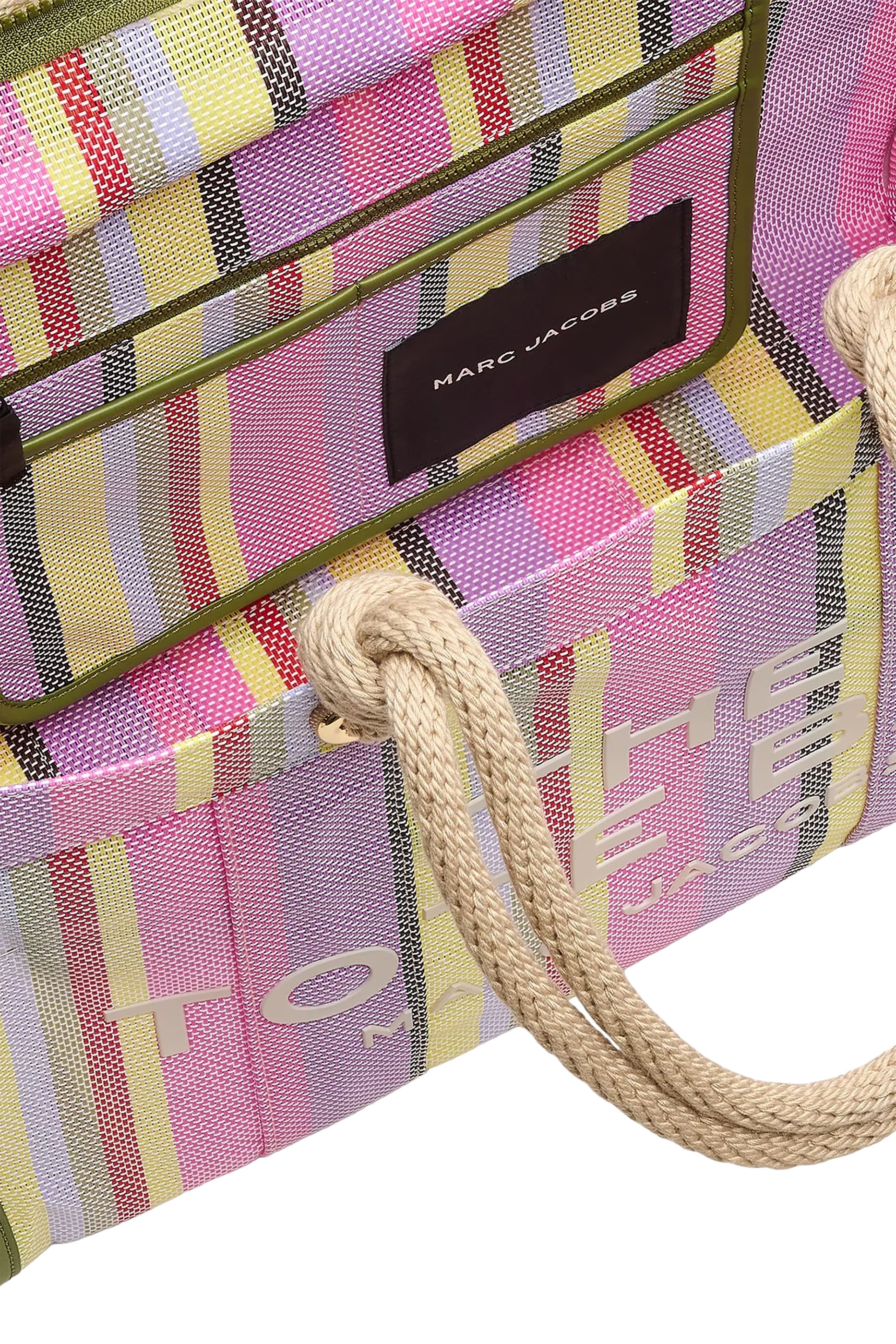 Stripe Mesh Large Tote Bag