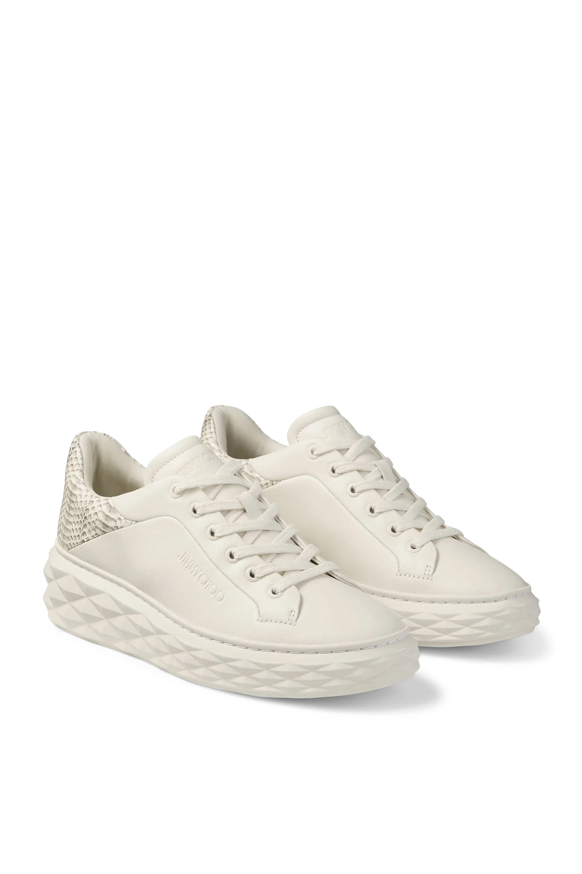  Diamond Maxi F II Latte Nappa Leather Pearl Trainers