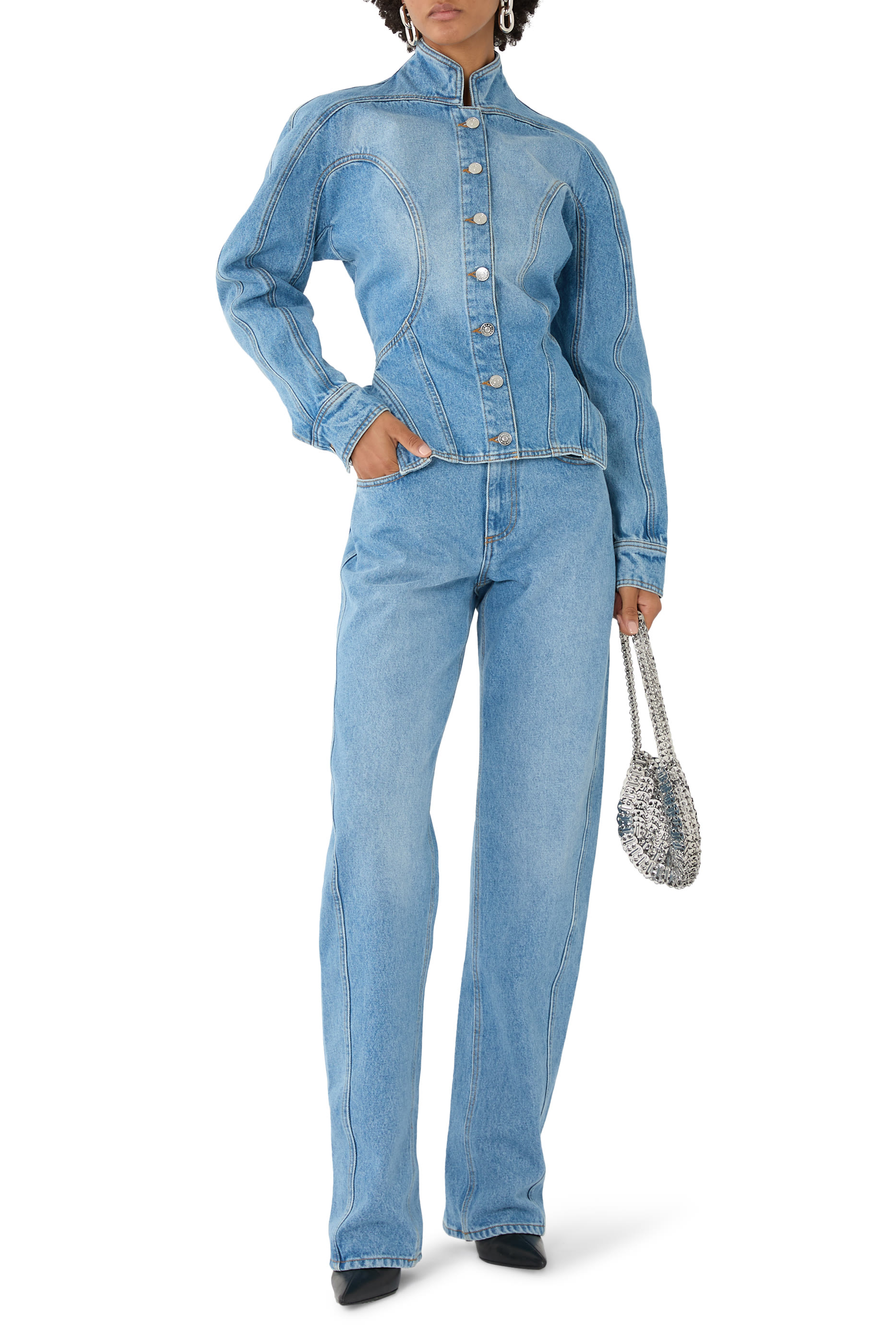 Logo Straight Denim Jeans