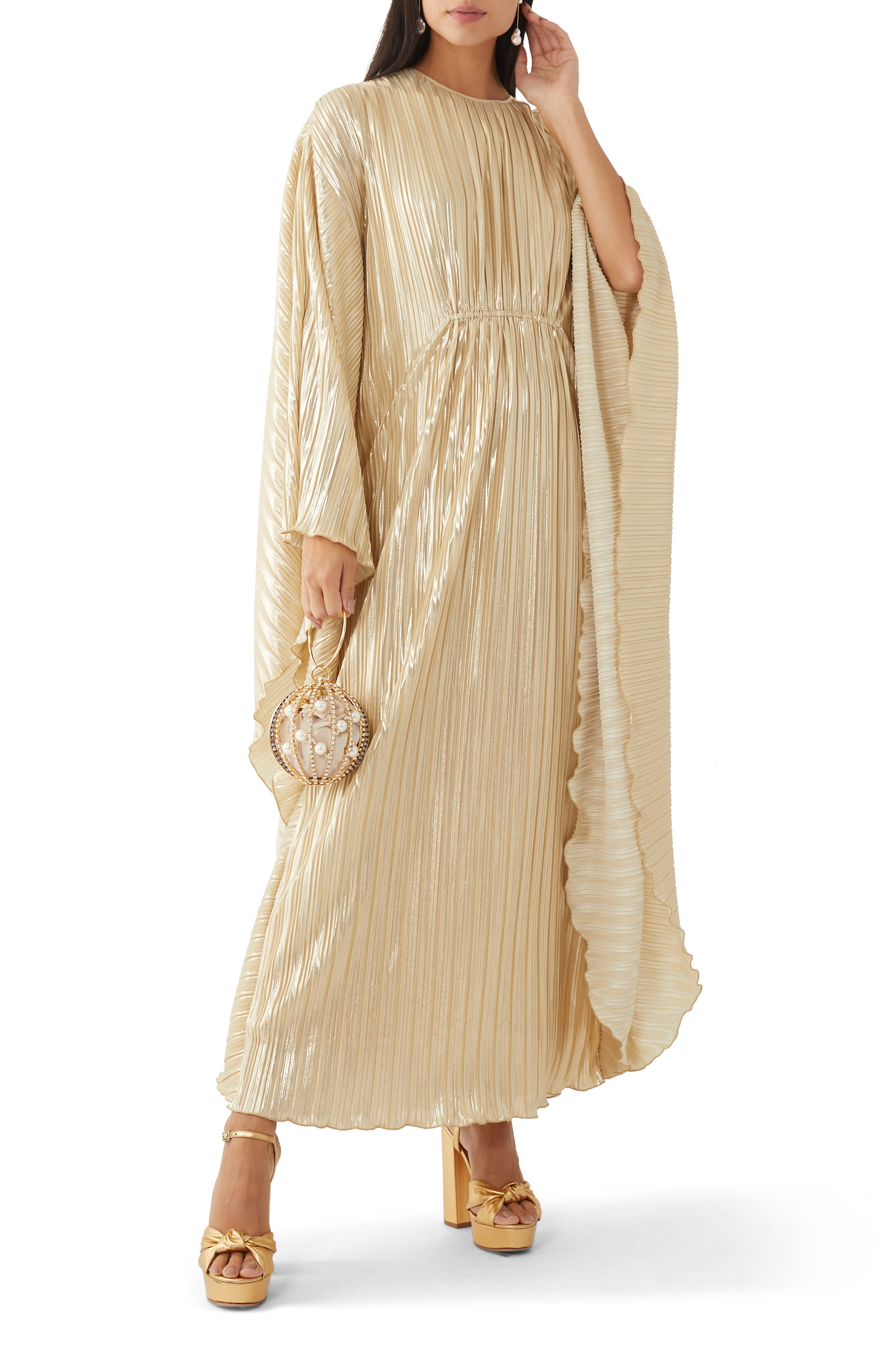 Farrah Plisse Kaftan Dress