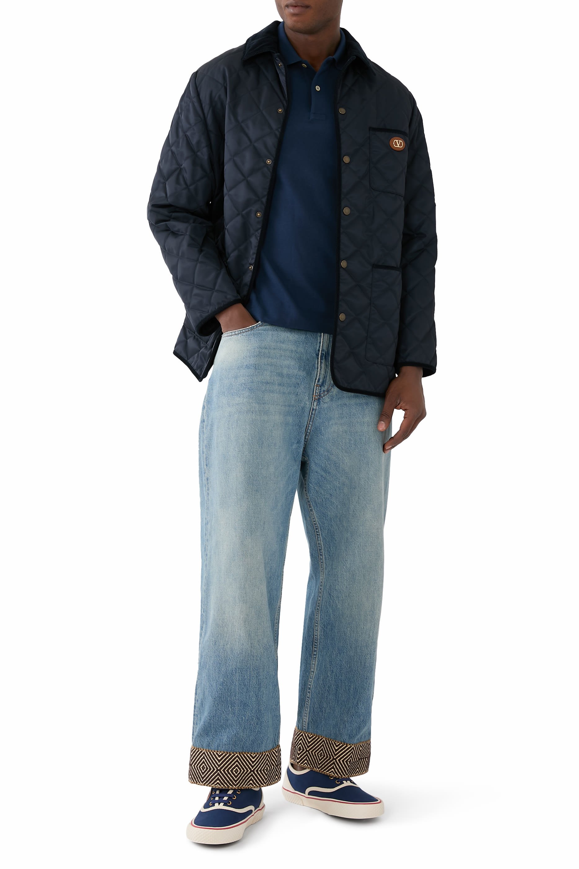 Vlogo Embroidery Cotton Piqué Polo Shirt