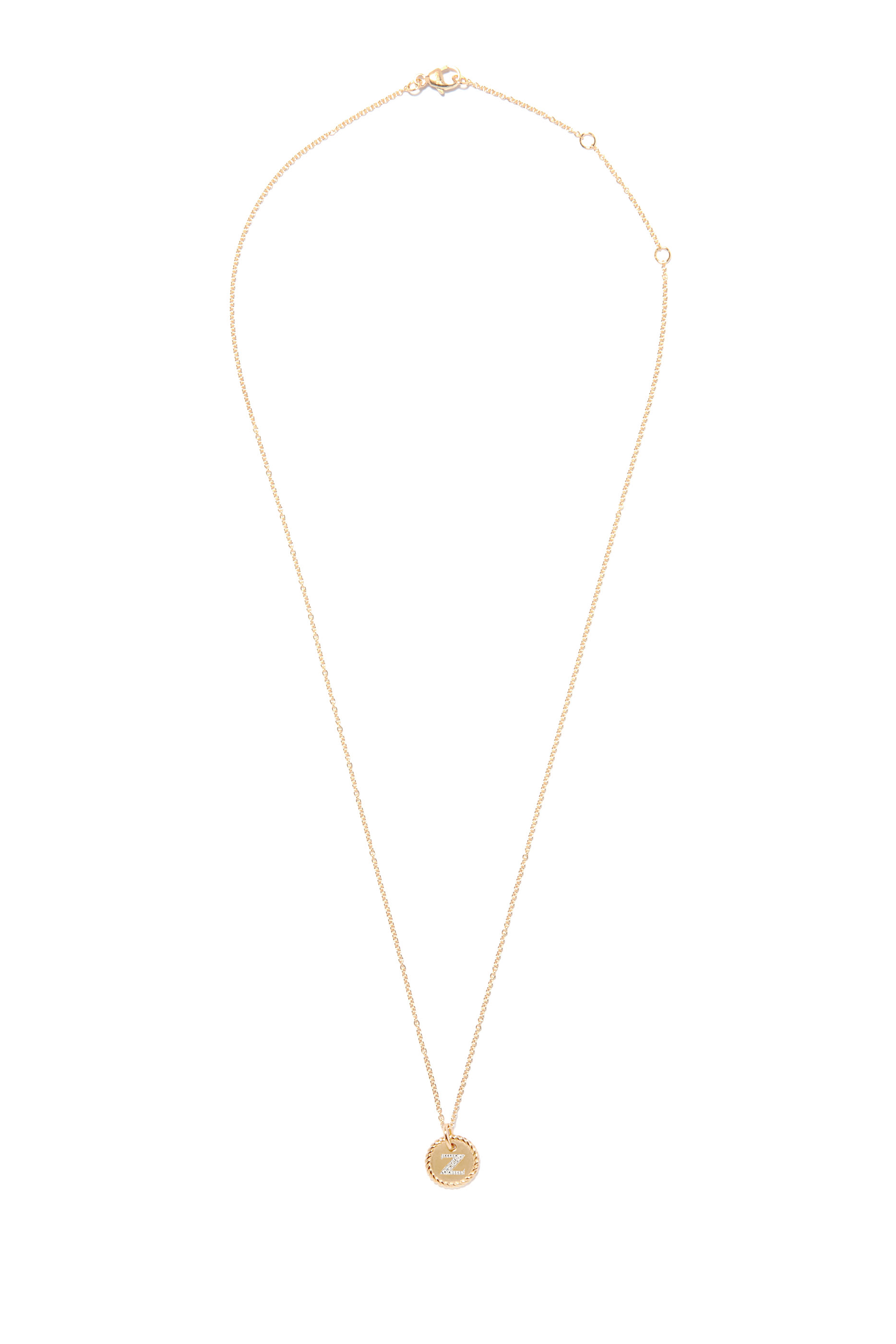 Z Initial Charm Necklace, 18k Yellow Gold & Diamonds
