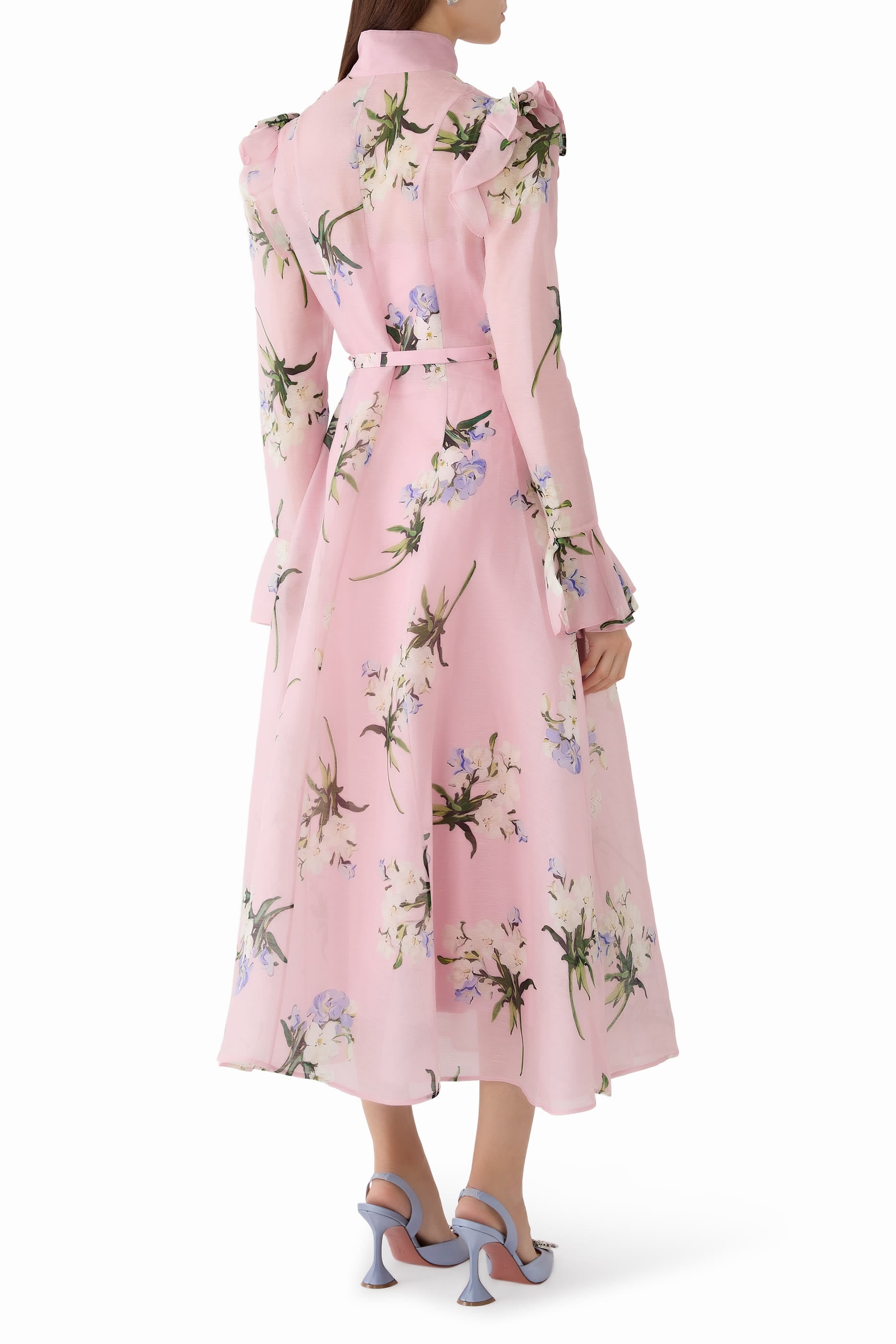 Katrina Butterfly Sleeves Midi Dress