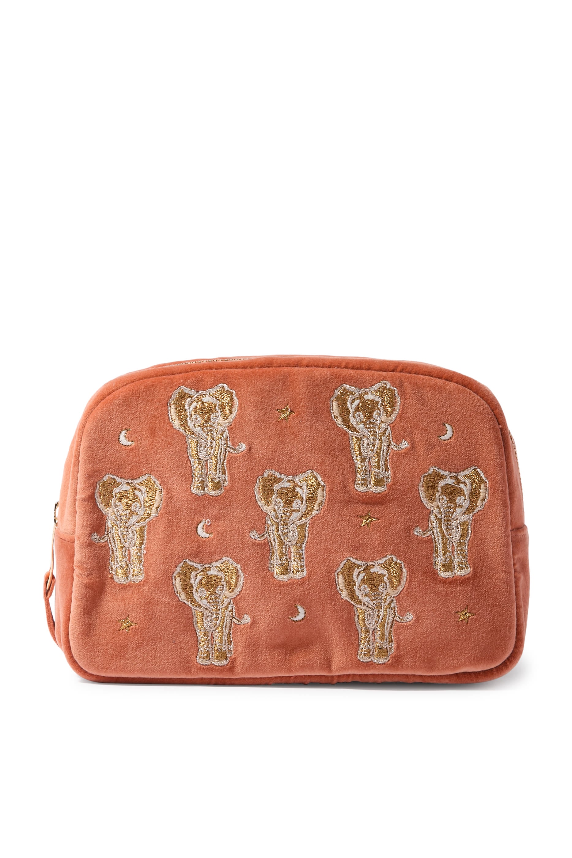 Golden Elephants Makeup Bag