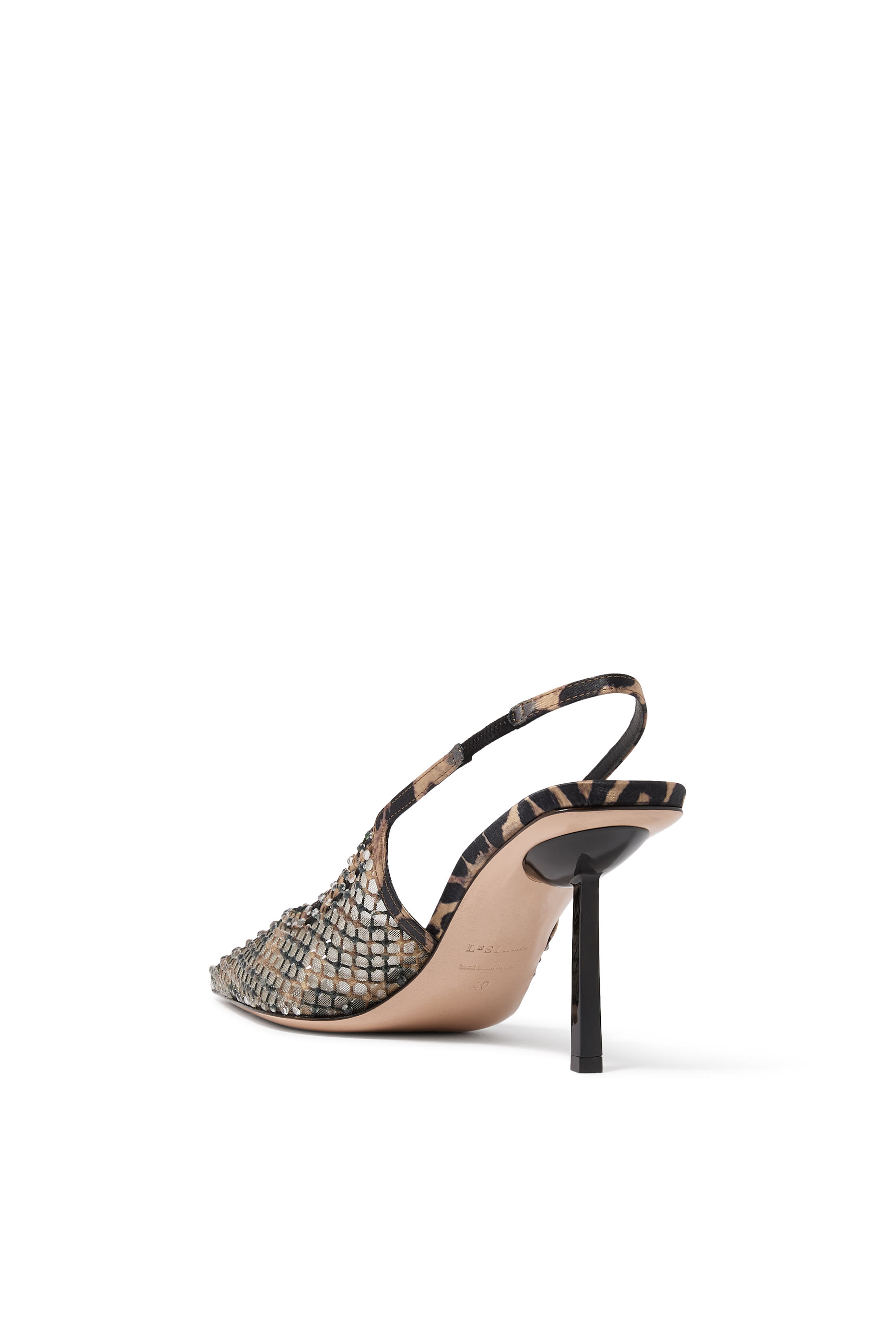 Gilda Embellished Fishnet Cheetah 80 Pumps